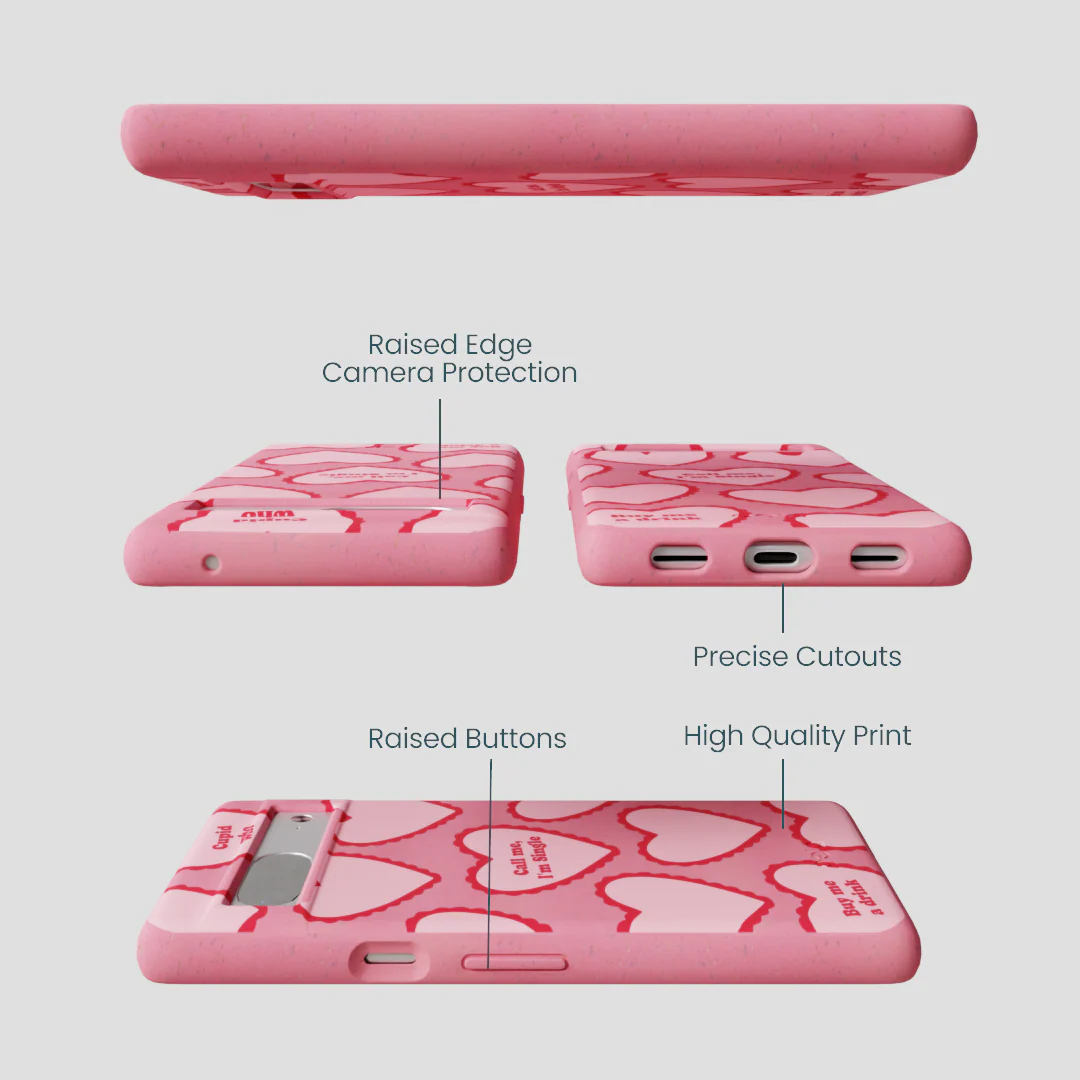 Bubblegum Pink Cupid Who Google Pixel 7 Case - Image 3