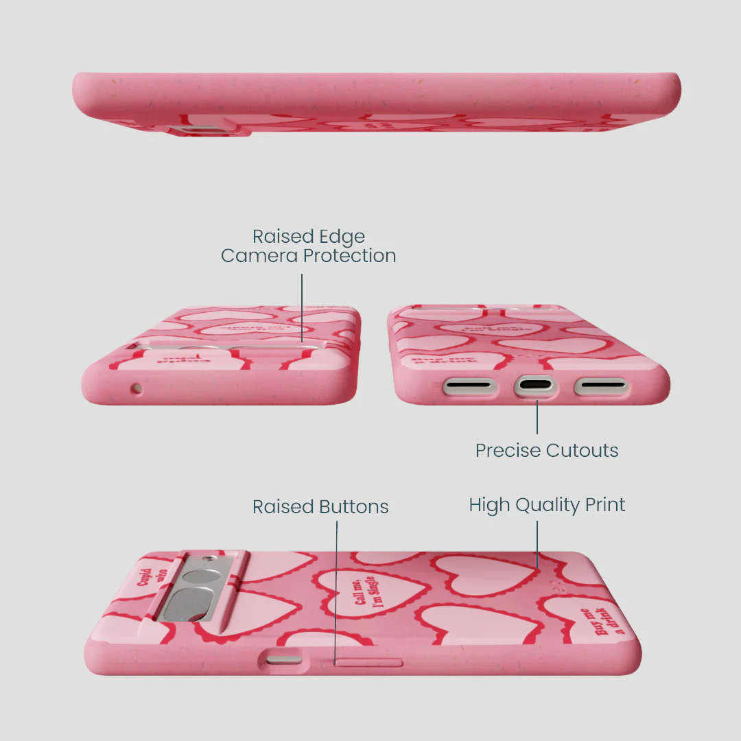Bubblegum Pink Cupid Who Google Pixel 7 Pro Case - Image 3