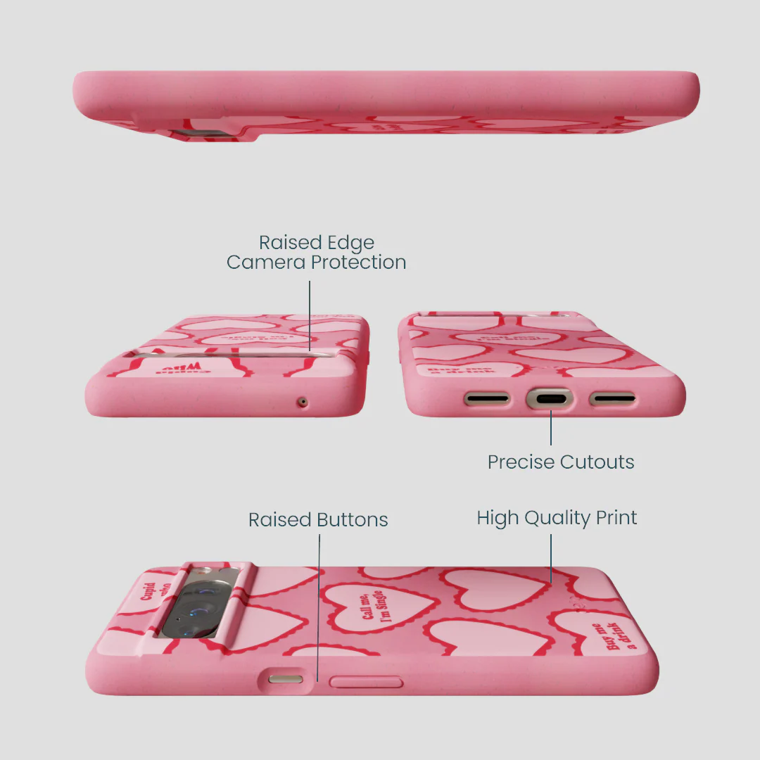 Bubblegum Pink Cupid Who Google Pixel 8 Pro Case - Image 3