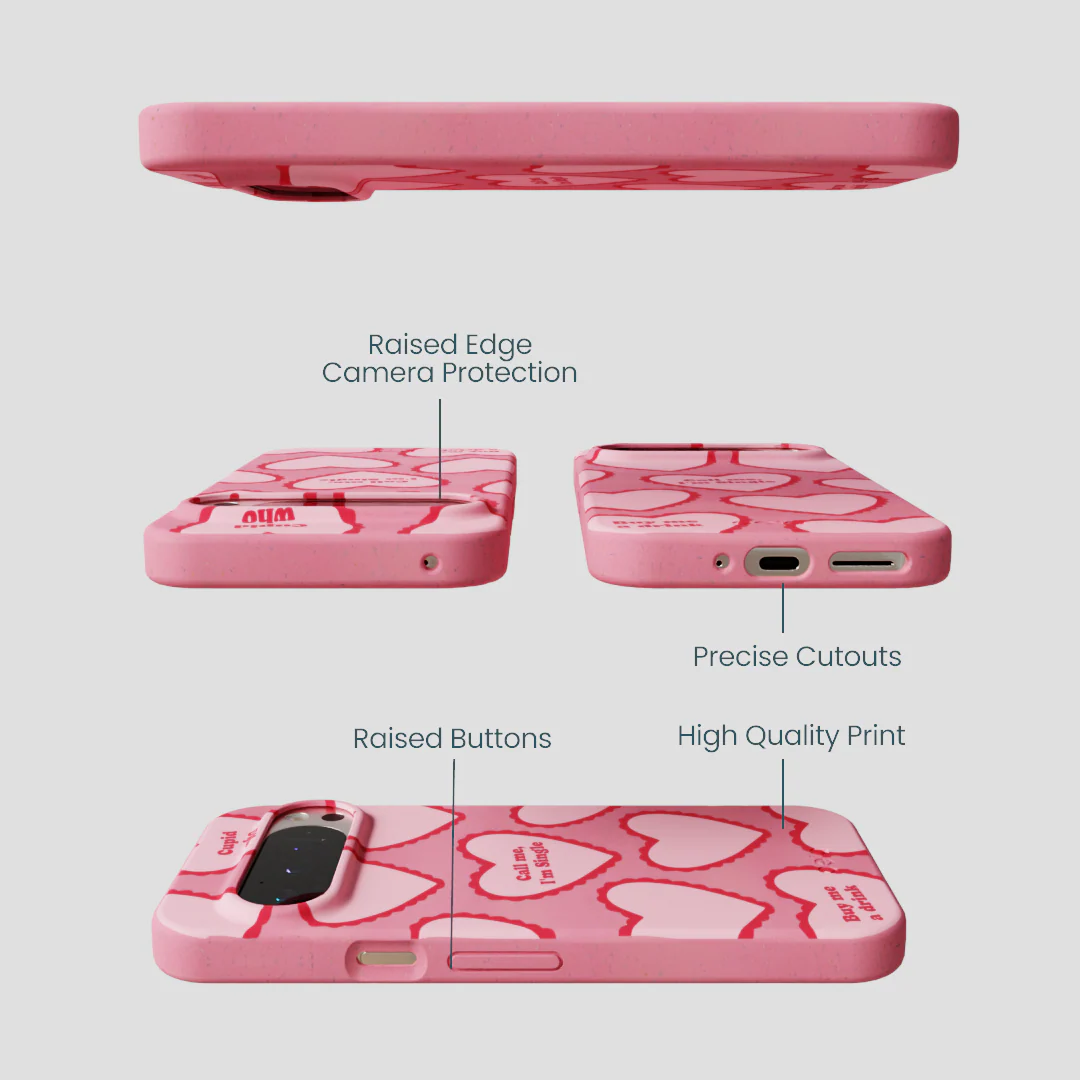 Bubblegum Pink Cupid Who Google Pixel 9/9 Pro Case - Image 3