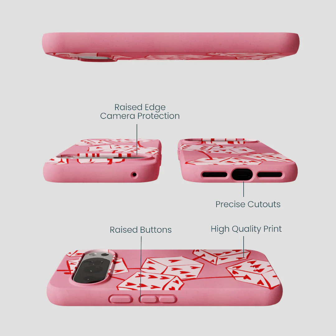 Bubblegum Pink Dicey Cherries Google Pixel 10/10 Pro Case - Image 2