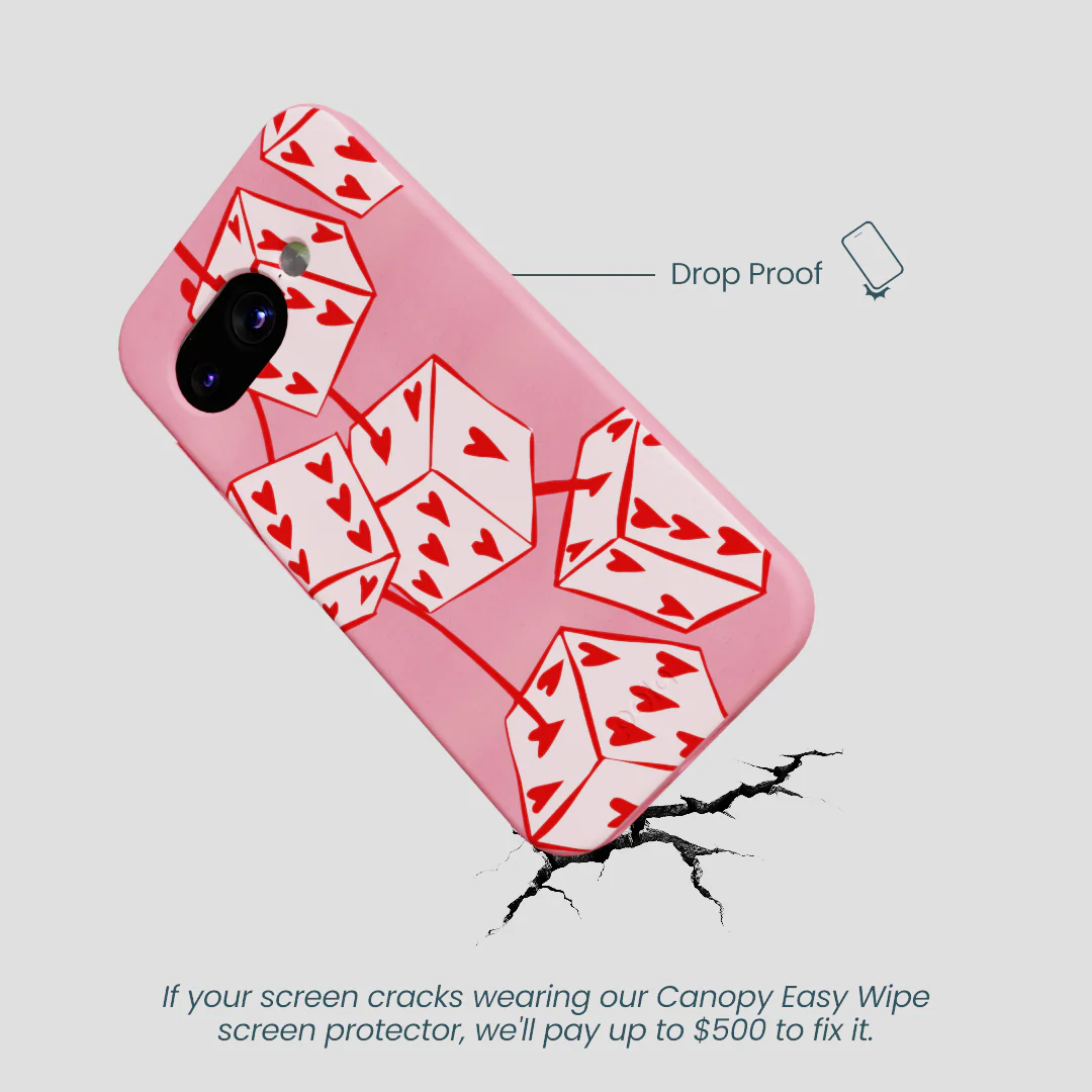 Bubblegum Pink Dicey Cherries Google Pixel 9a Case - Image 4