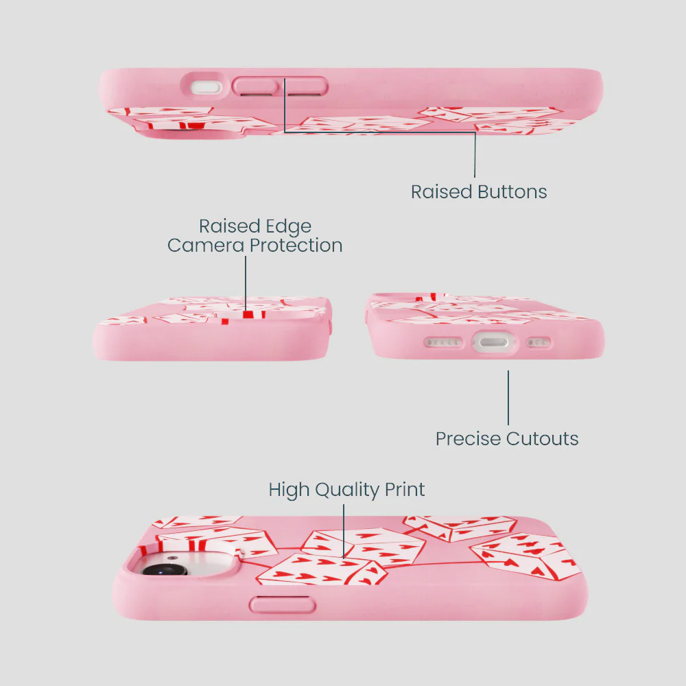 Bubblegum Pink Dicey Cherries iPhone 16e/17e Case - Image 3