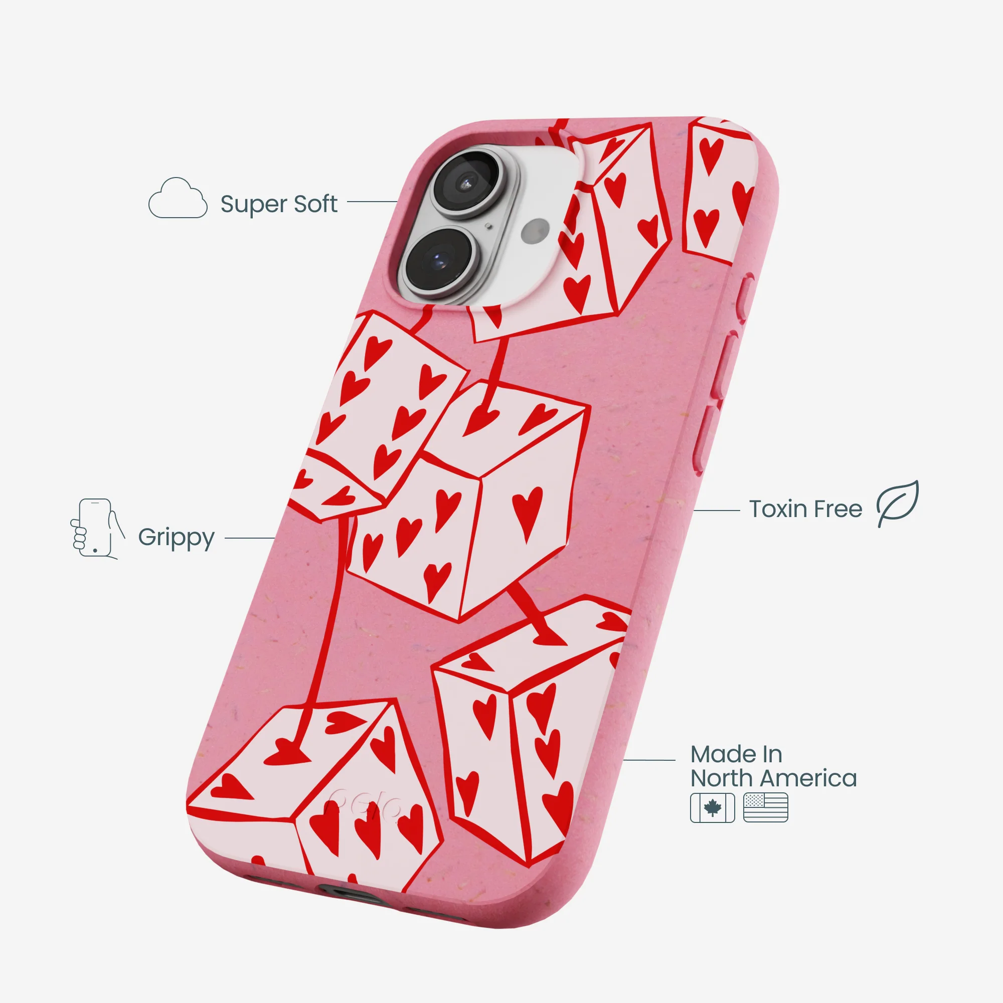 Bubblegum Pink Dicey Cherries iPhone 17 Case - Image 4