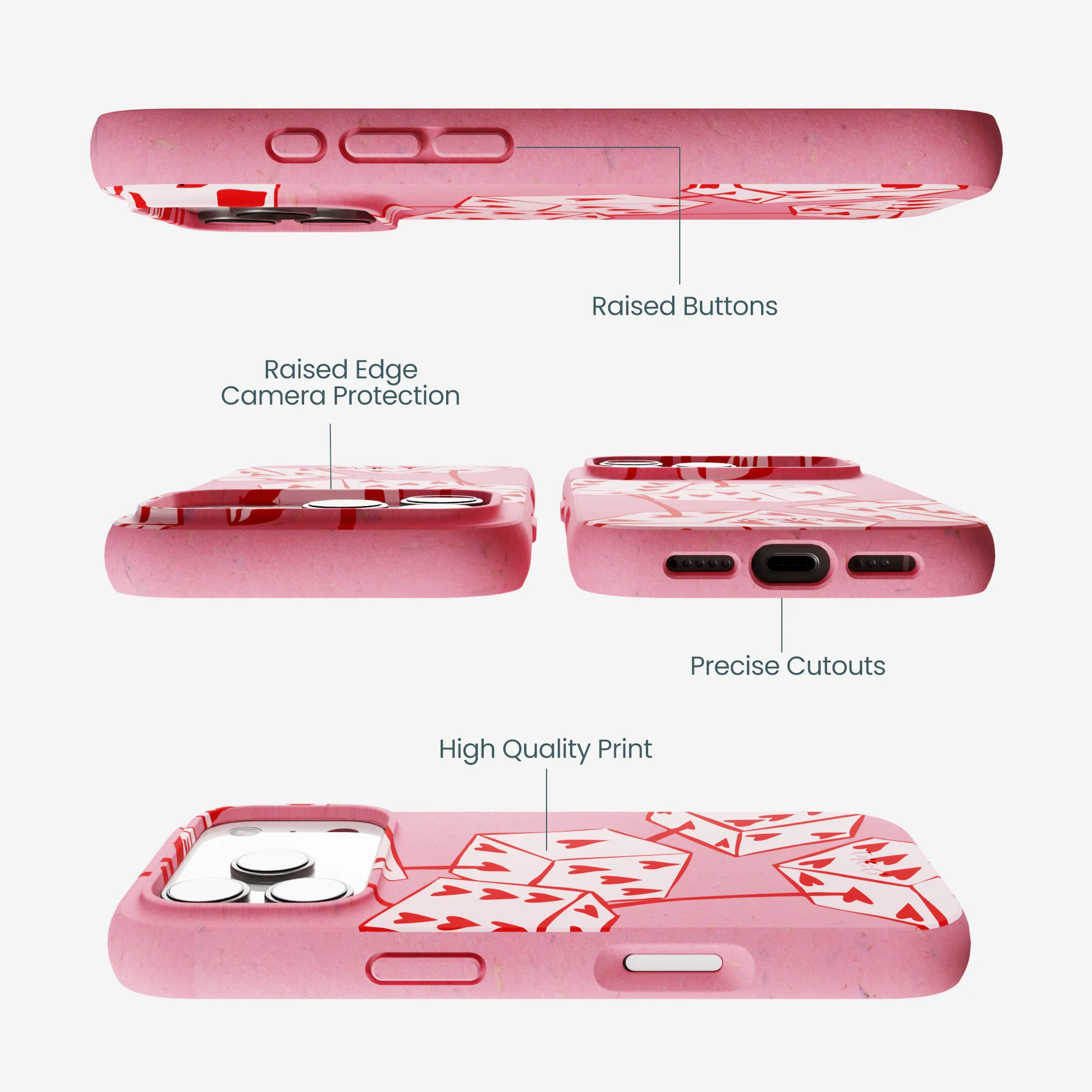 Bubblegum Pink Dicey Cherries iPhone 17 Pro Case - Image 3