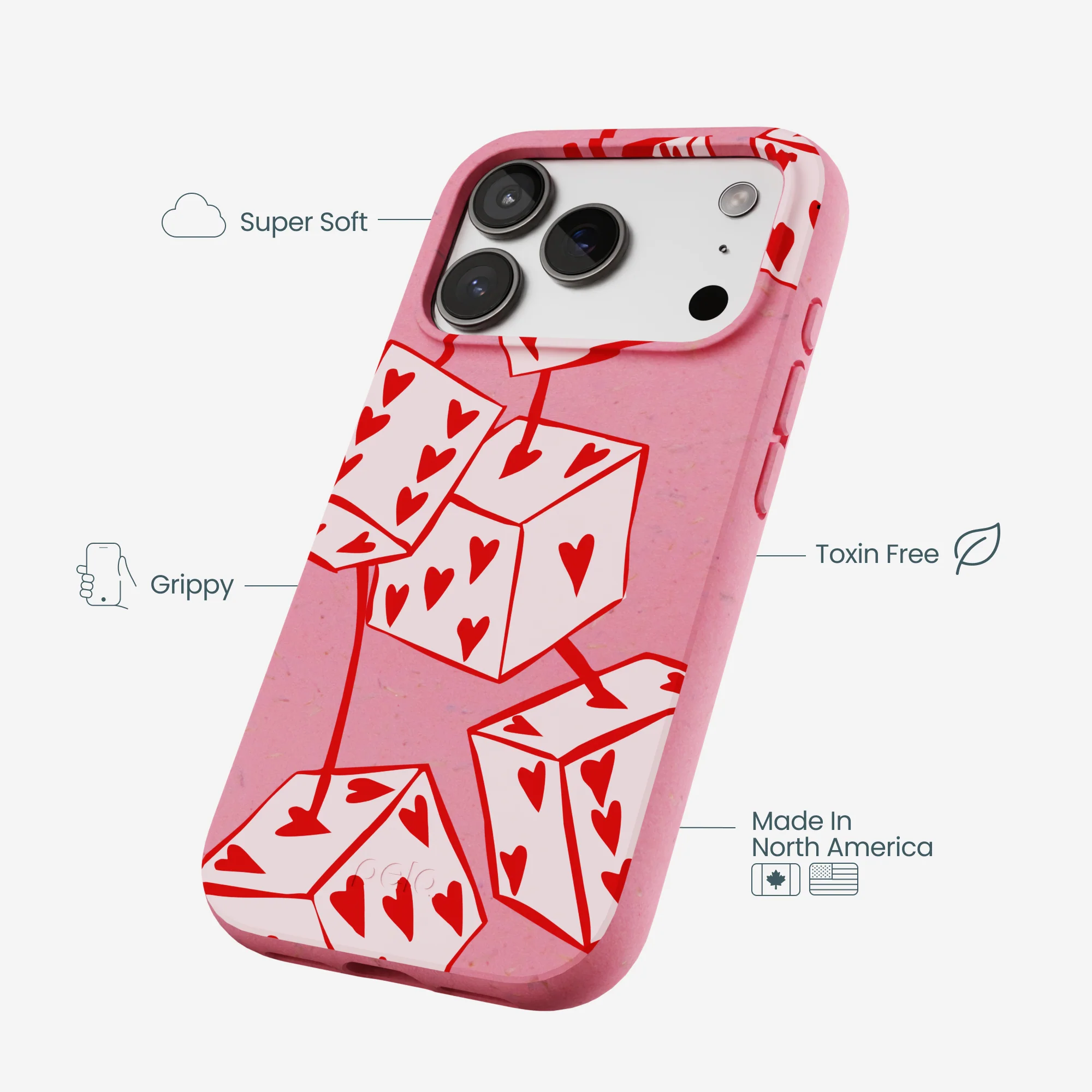 Bubblegum Pink Dicey Cherries iPhone 17 Pro Case - Image 4