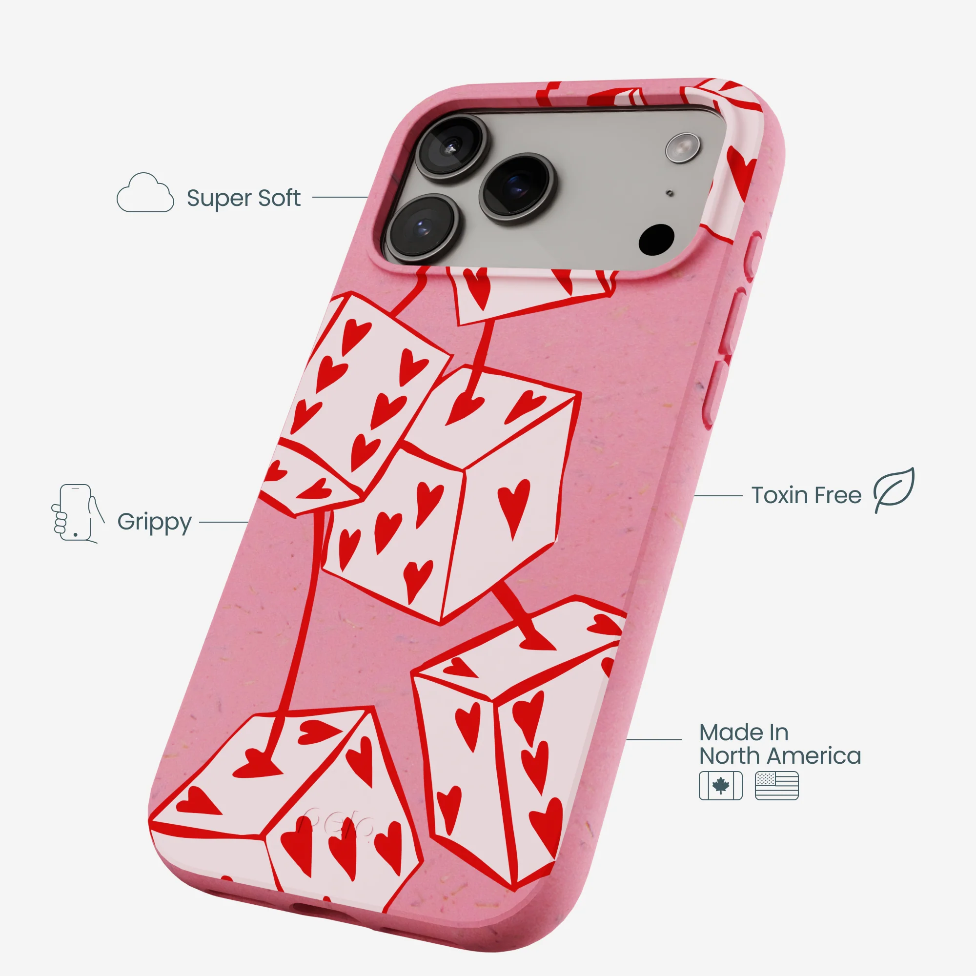 Bubblegum Pink Dicey Cherries iPhone 17 Pro Max Case - Image 4