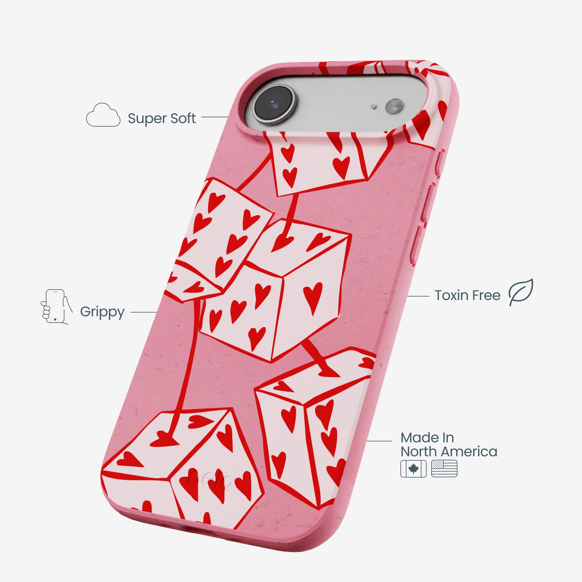 Bubblegum Pink Dicey Cherries iPhone Air Case - Image 4