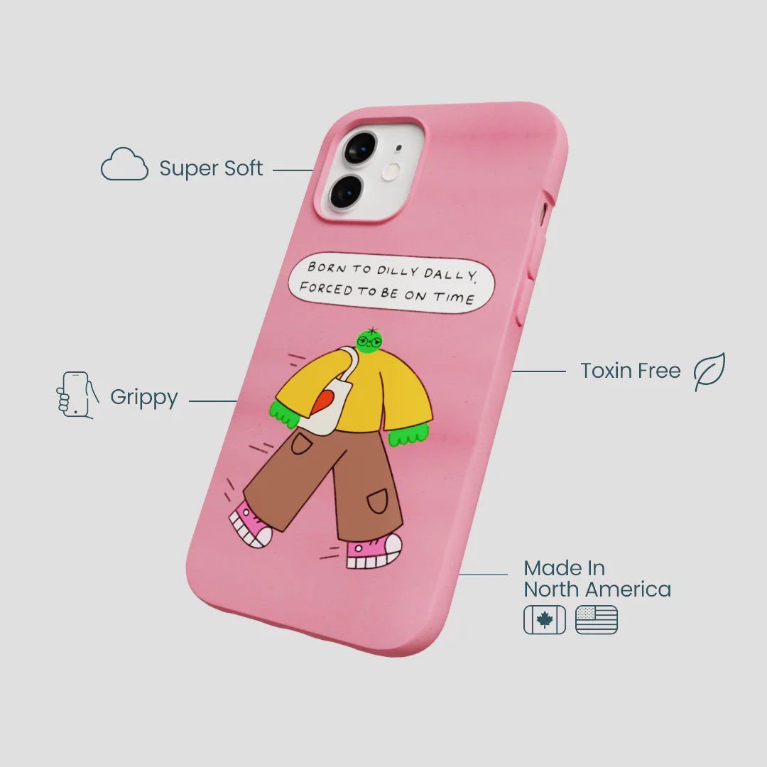 Bubblegum Pink Dilly Dally iPhone 12/ iPhone 12 Pro Case - Image 4