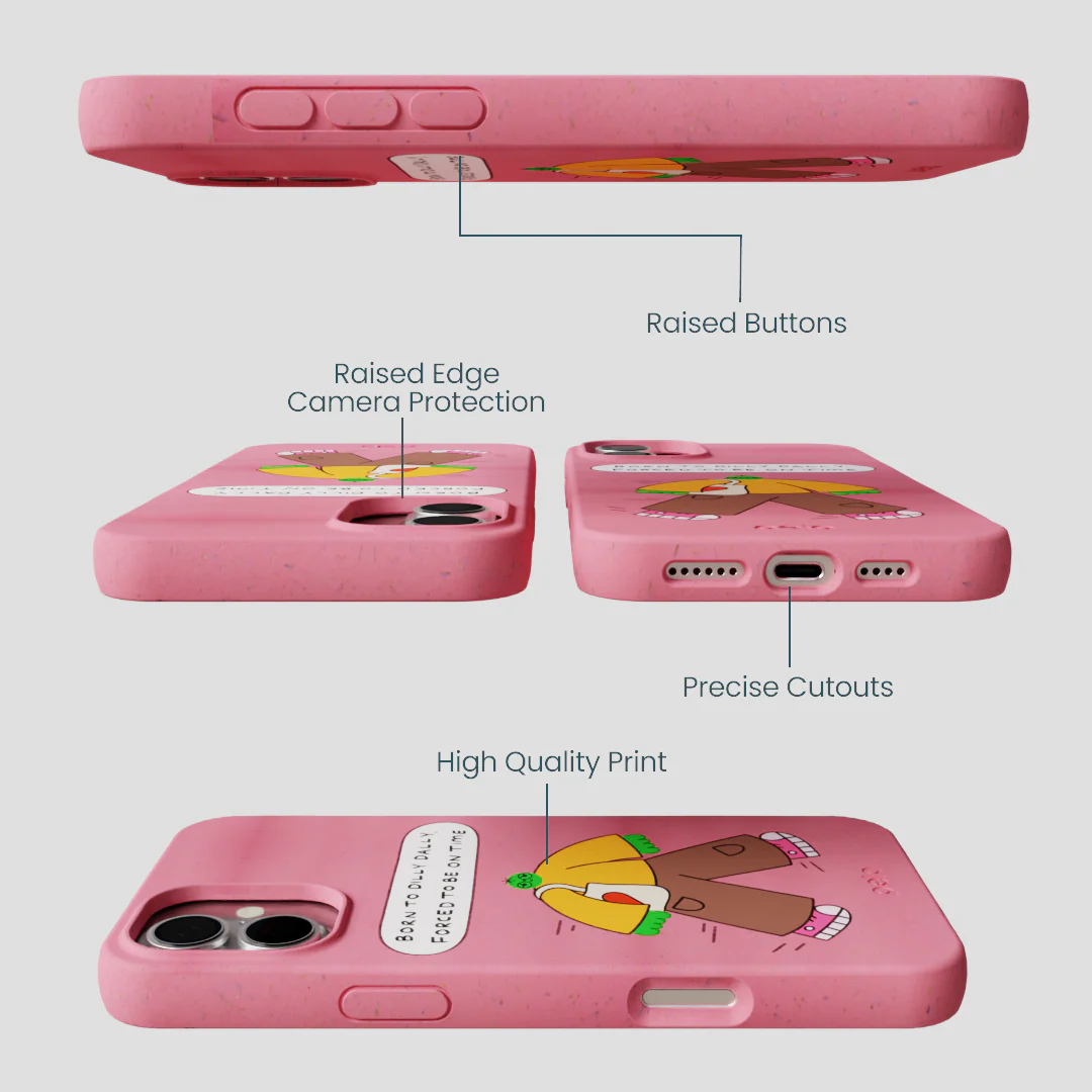 Bubblegum Pink Dilly Dally iPhone 16 Plus Case - Image 3