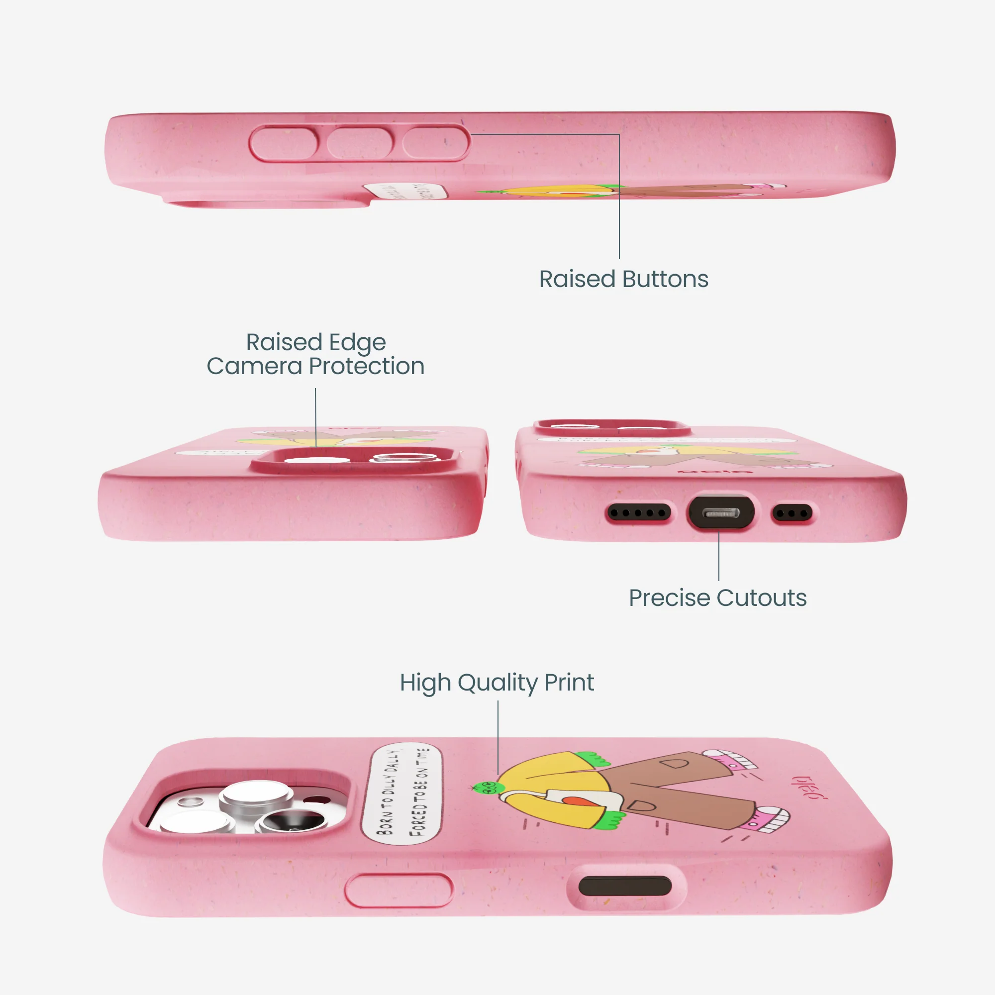 Bubblegum Pink Dilly Dally iPhone 16 Pro Max Case - Image 3