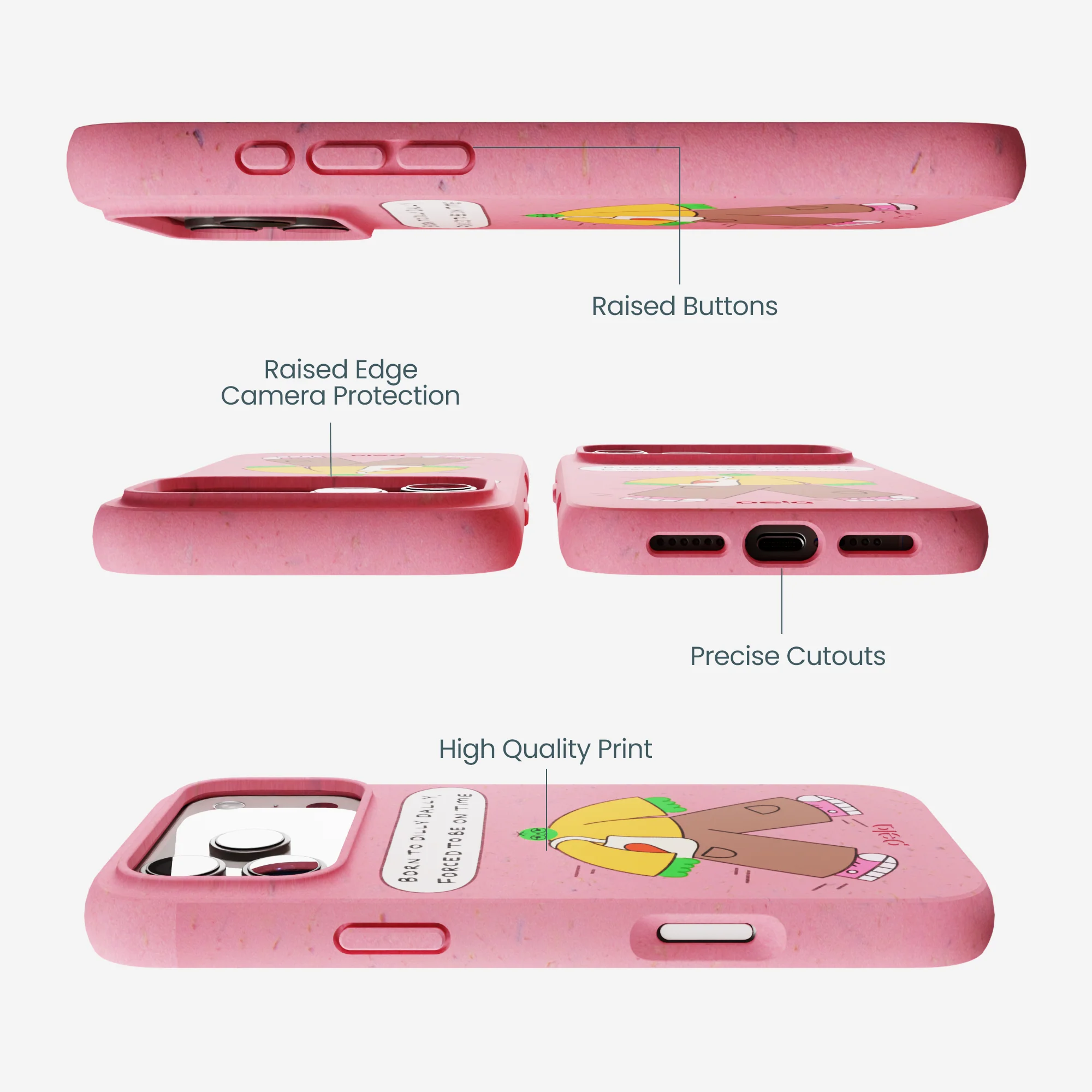 Bubblegum Pink Dilly Dally iPhone 17 Pro Max Case - Image 3