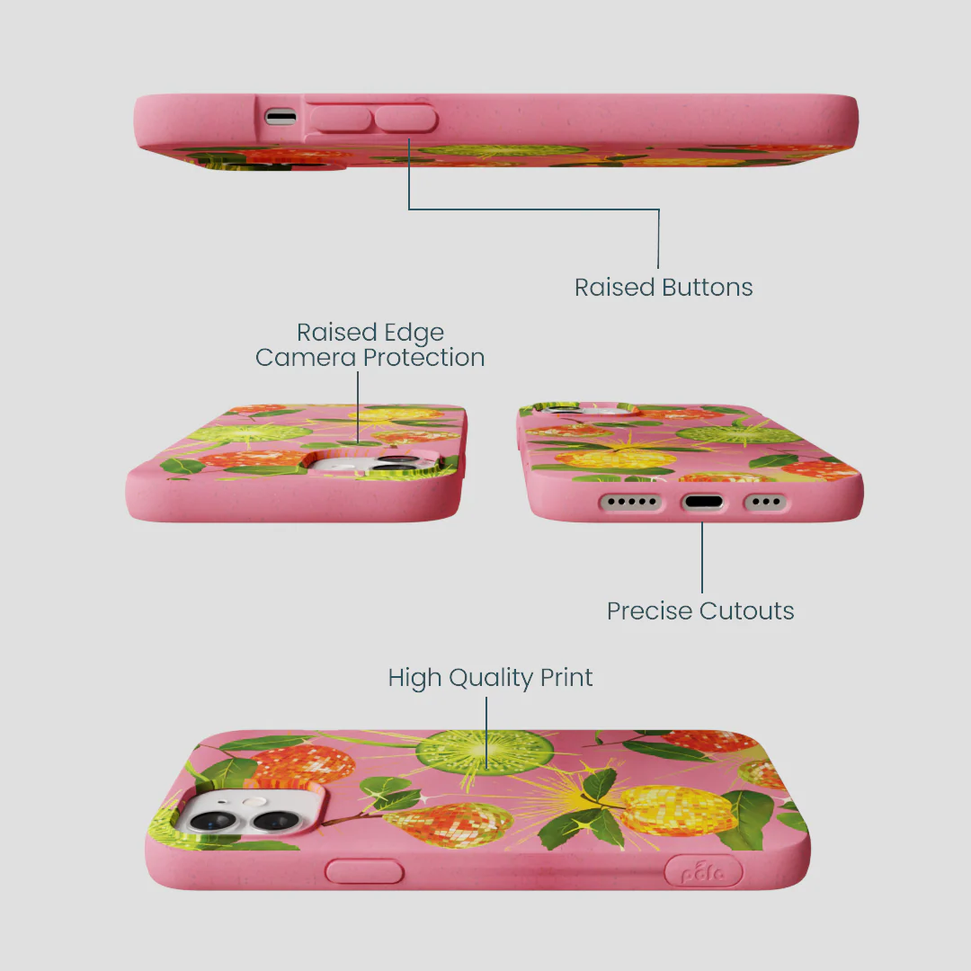 Bubblegum Pink Disco Fruity iPhone 12/ iPhone 12 Pro Case - Image 3