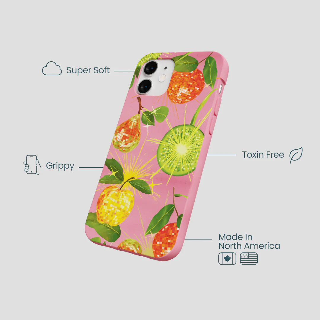 Bubblegum Pink Disco Fruity iPhone 12 Mini Case - Image 4