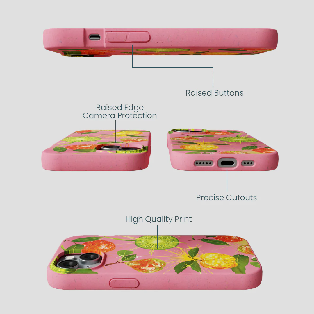 Bubblegum Pink Disco Fruity iPhone 15 Case - Image 3