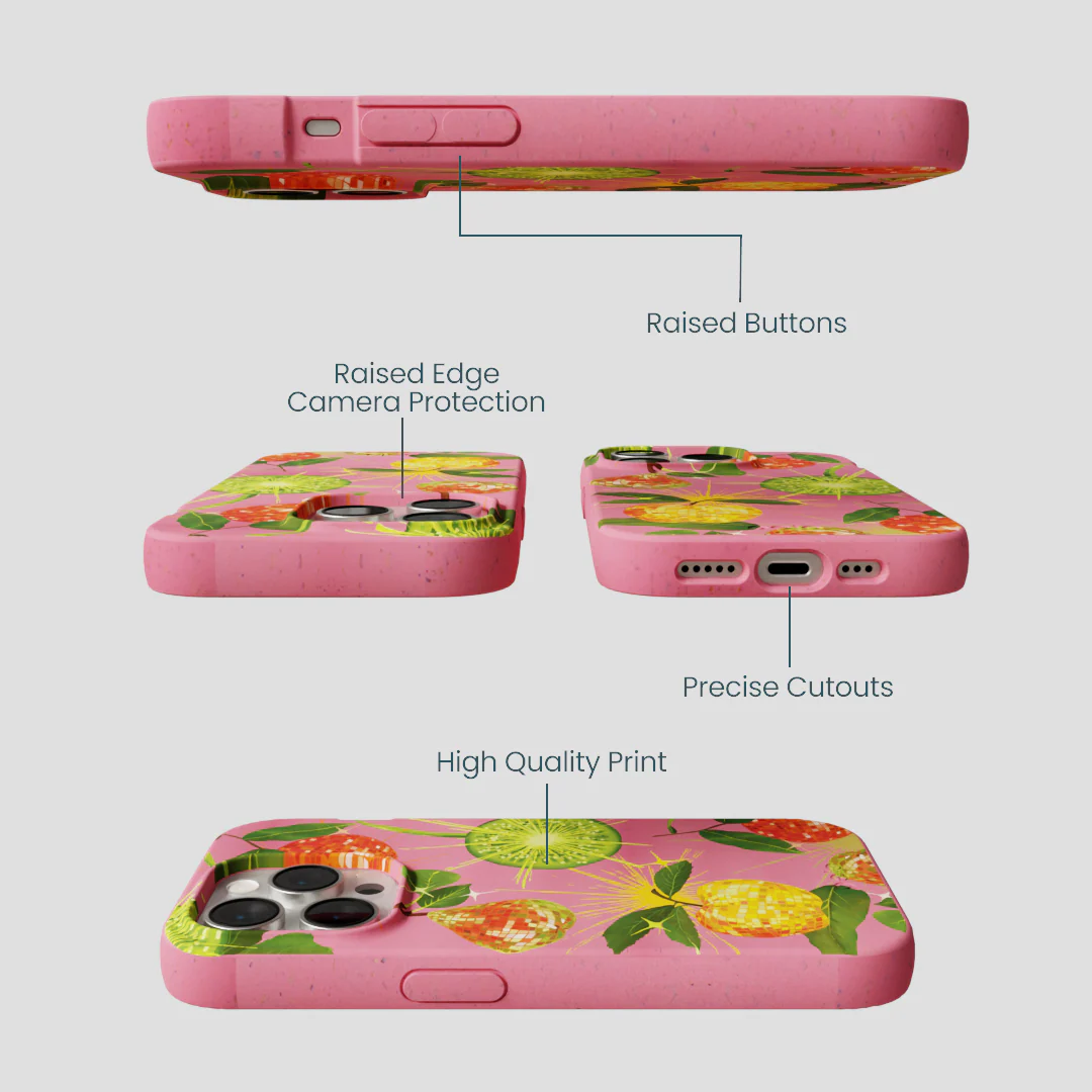 Bubblegum Pink Disco Fruity iPhone 15 Pro Case - Image 3