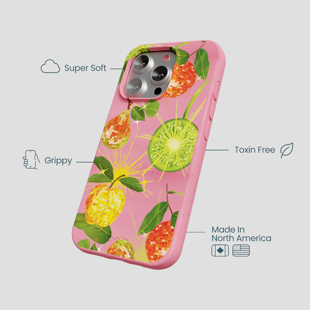 Bubblegum Pink Disco Fruity iPhone 16 Pro Case - Image 4