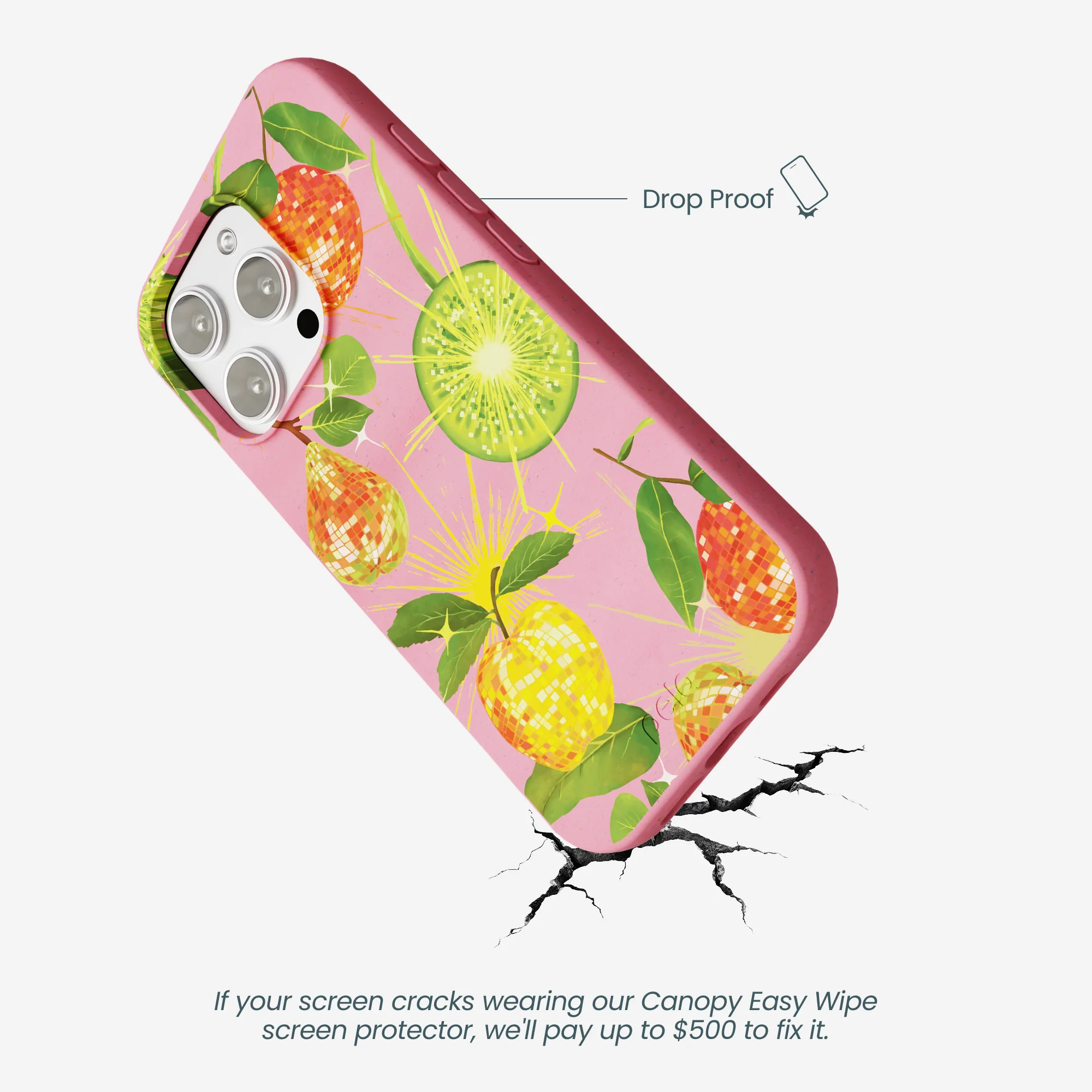 Bubblegum Pink Disco Fruity iPhone 16 Pro Max Case - Image 5