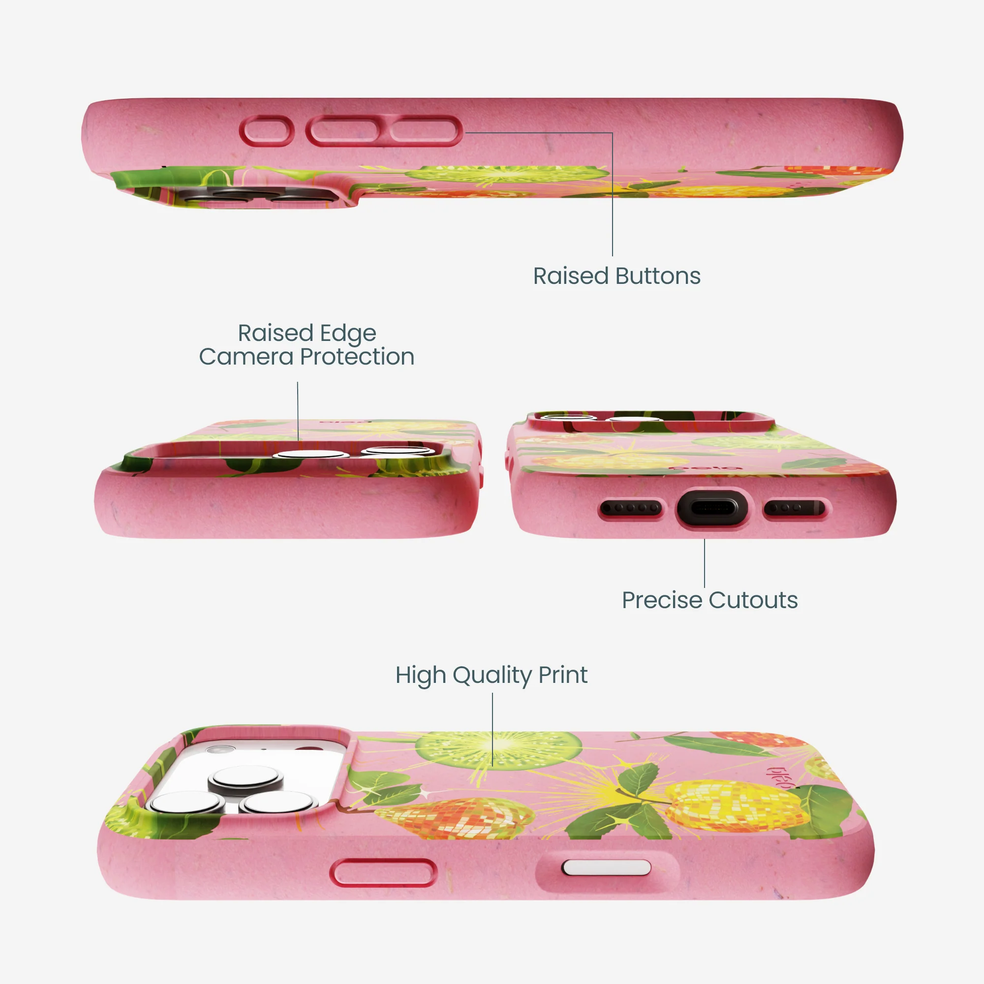 Bubblegum Pink Disco Fruity iPhone 17 Pro Case - Image 3