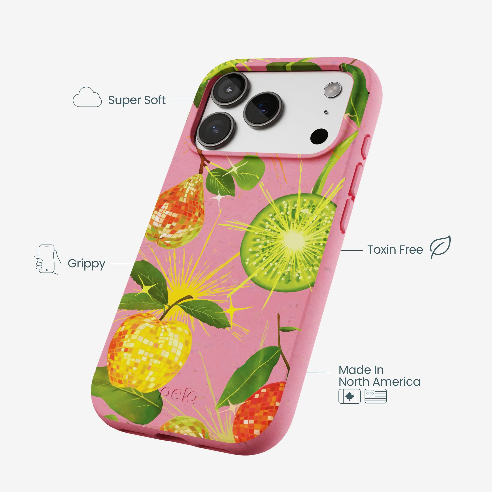 Bubblegum Pink Disco Fruity iPhone 17 Pro Case - Image 4