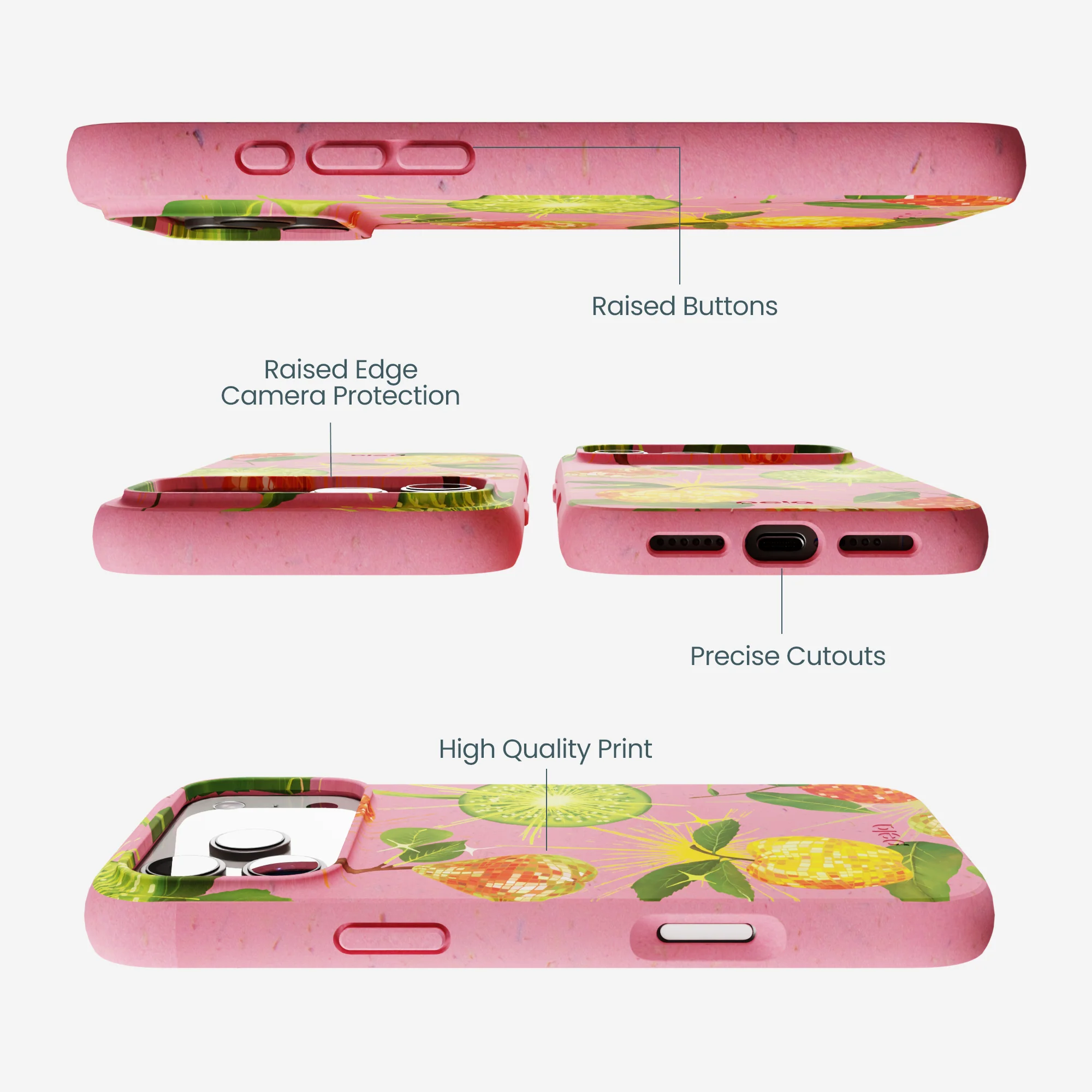 Bubblegum Pink Disco Fruity iPhone 17 Pro Max Case - Image 3