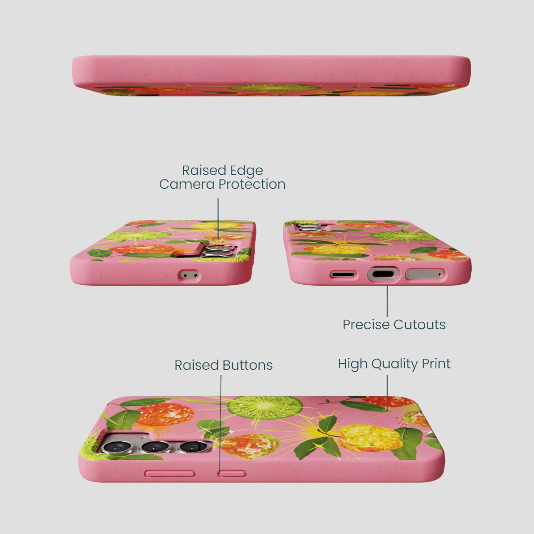 Bubblegum Pink Disco Fruity Samsung Galaxy S25 Case - Image 3