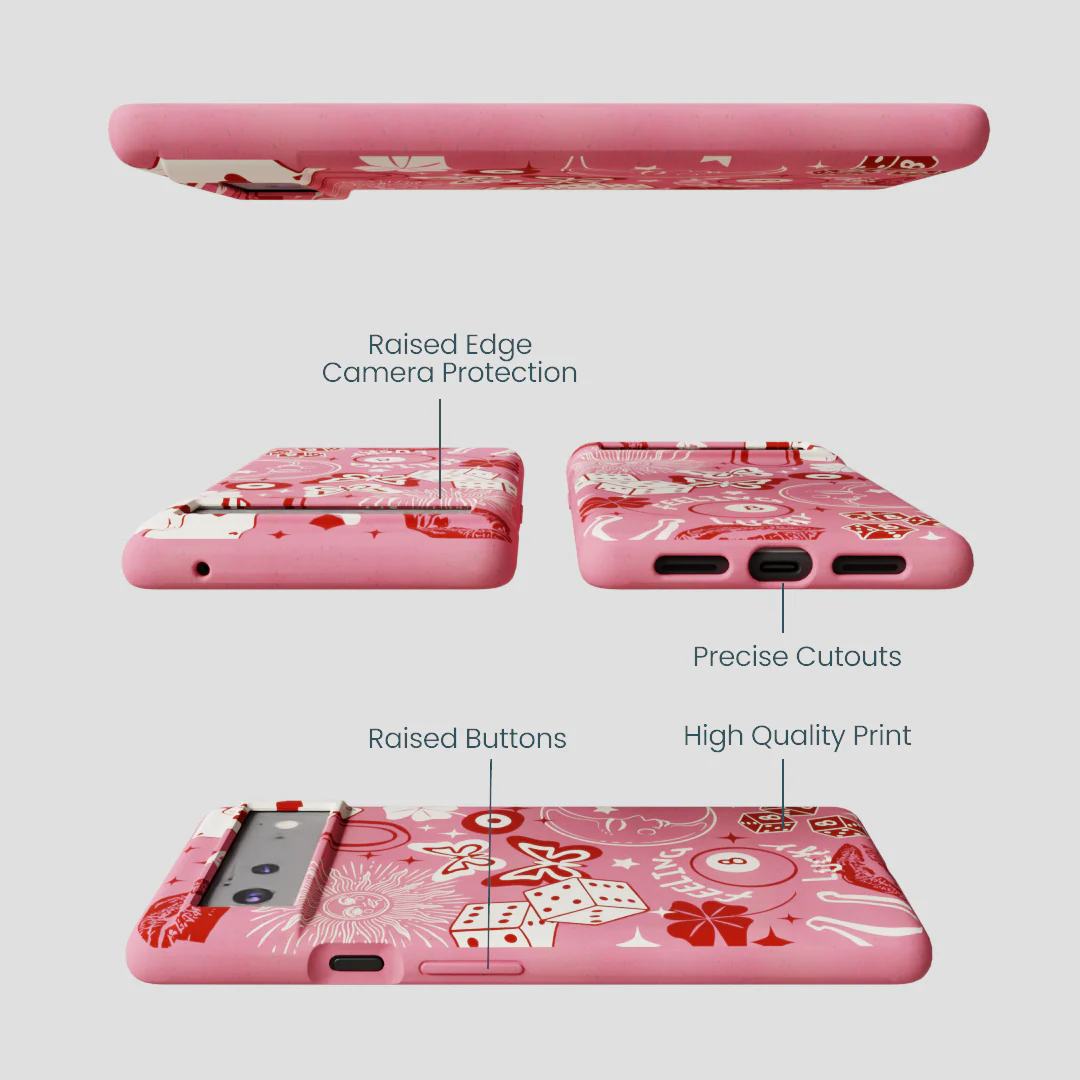 Bubblegum Pink Feeling Lucky Google Pixel 6a Case - Image 3