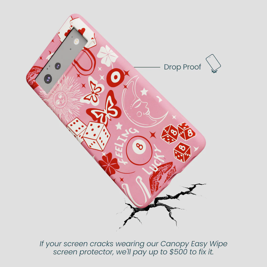 Bubblegum Pink Feeling Lucky Google Pixel 6a Case - Image 5