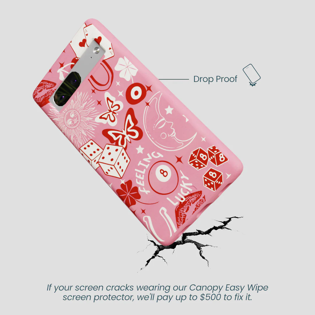 Bubblegum Pink Feeling Lucky Google Pixel 7 Case - Image 5