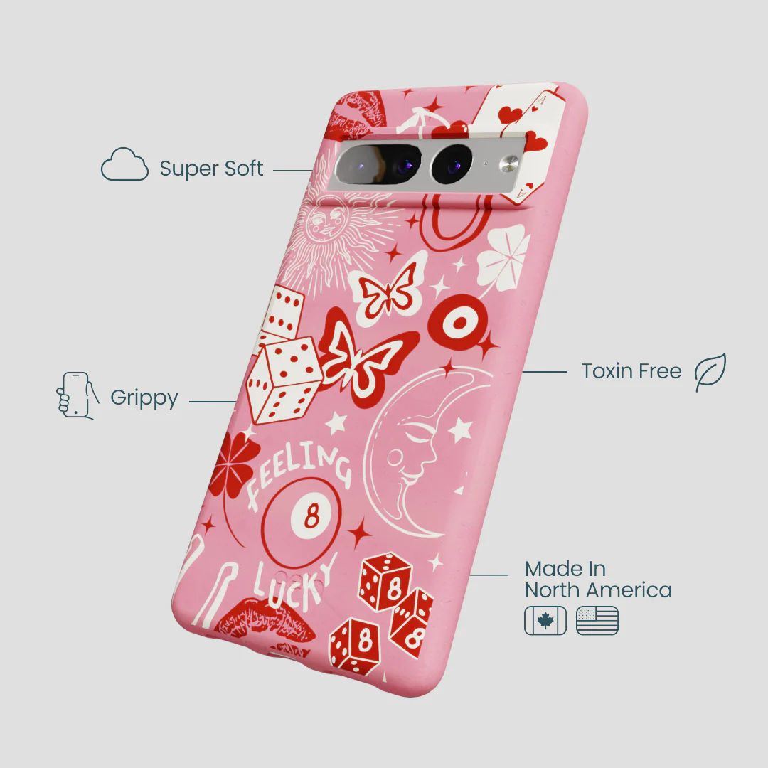 Bubblegum Pink Feeling Lucky Google Pixel 7 Pro Case - Image 4