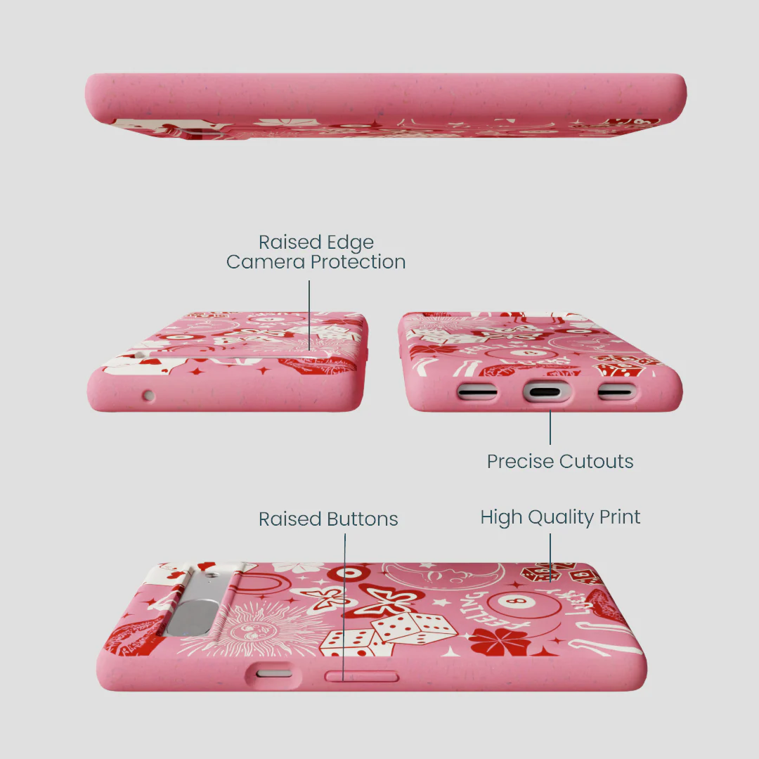 Bubblegum Pink Feeling Lucky Google Pixel 7a Case - Image 3