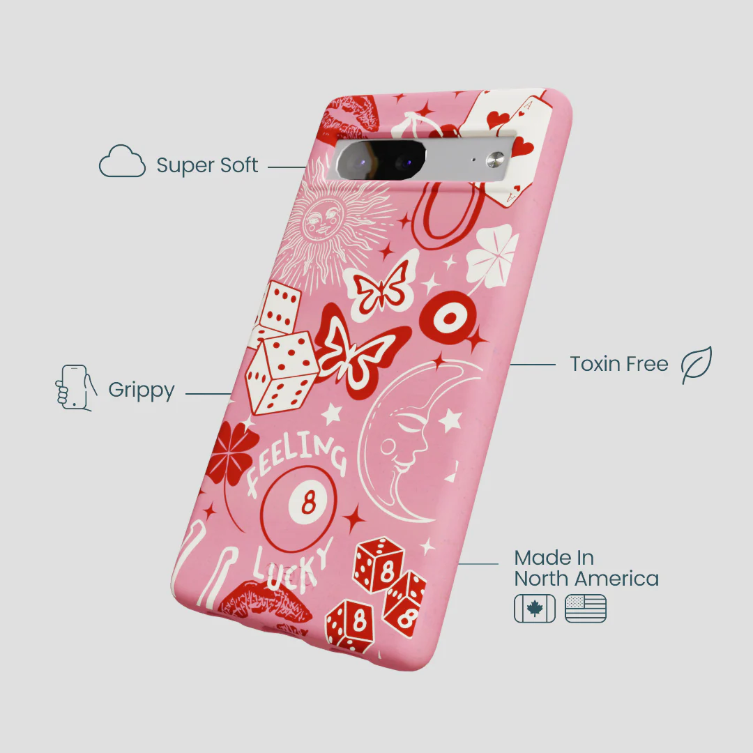 Bubblegum Pink Feeling Lucky Google Pixel 7a Case - Image 4