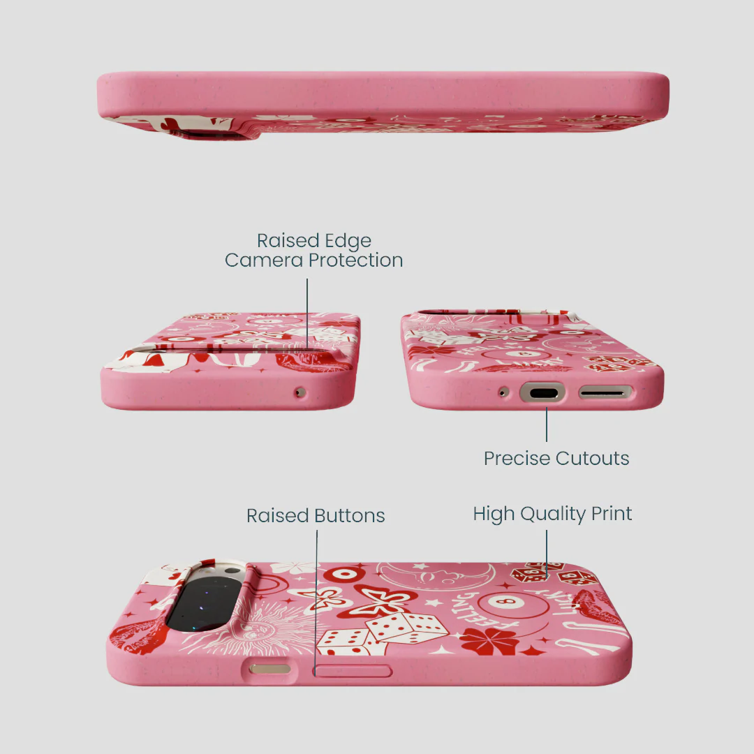 Bubblegum Pink Feeling Lucky Google Pixel 9/9 Pro Case - Image 3