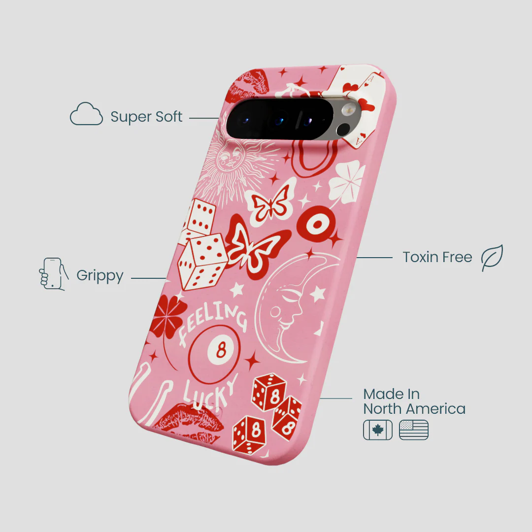 Bubblegum Pink Feeling Lucky Google Pixel 9/9 Pro Case - Image 4