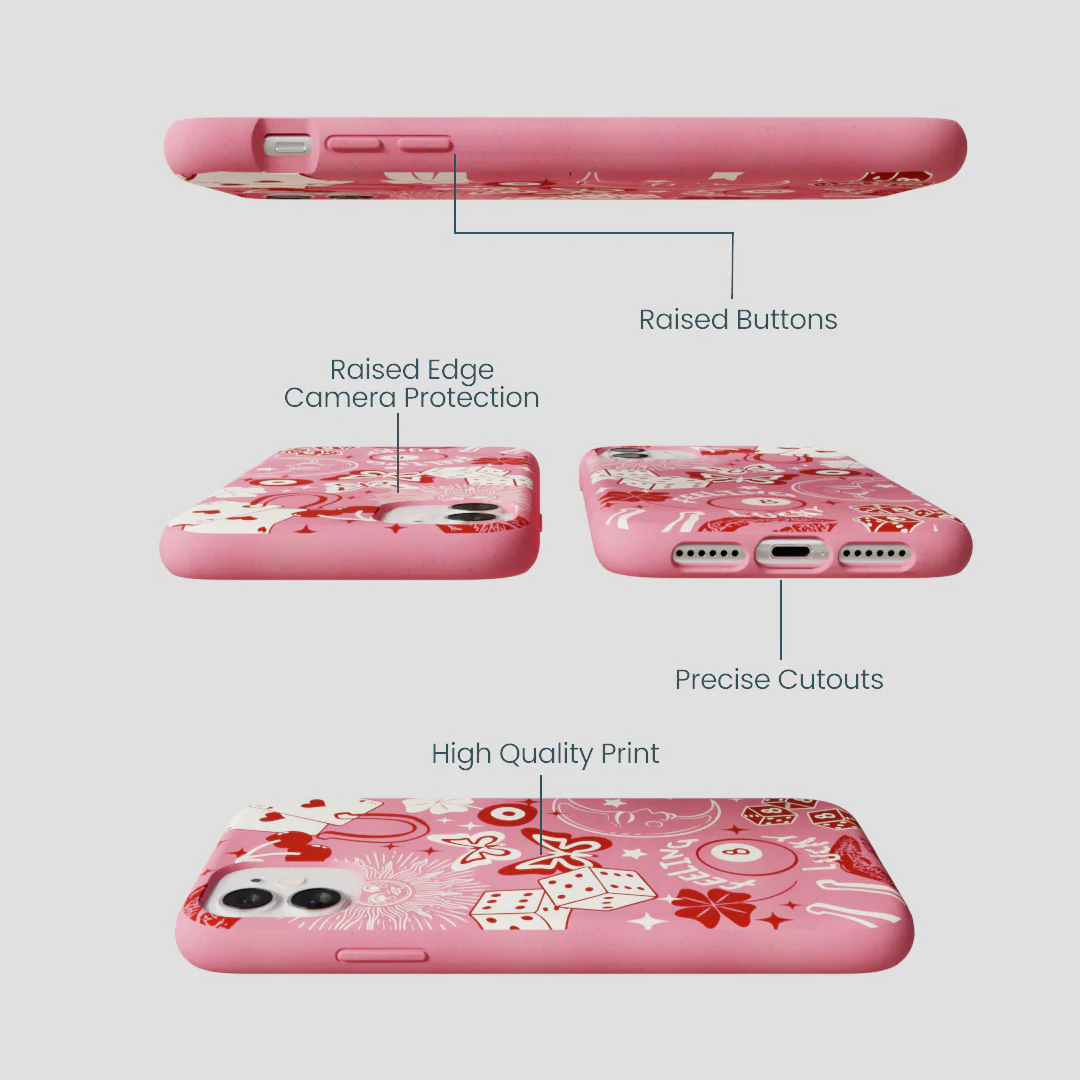 Bubblegum Pink Feeling Lucky iPhone 11 Case - Image 3