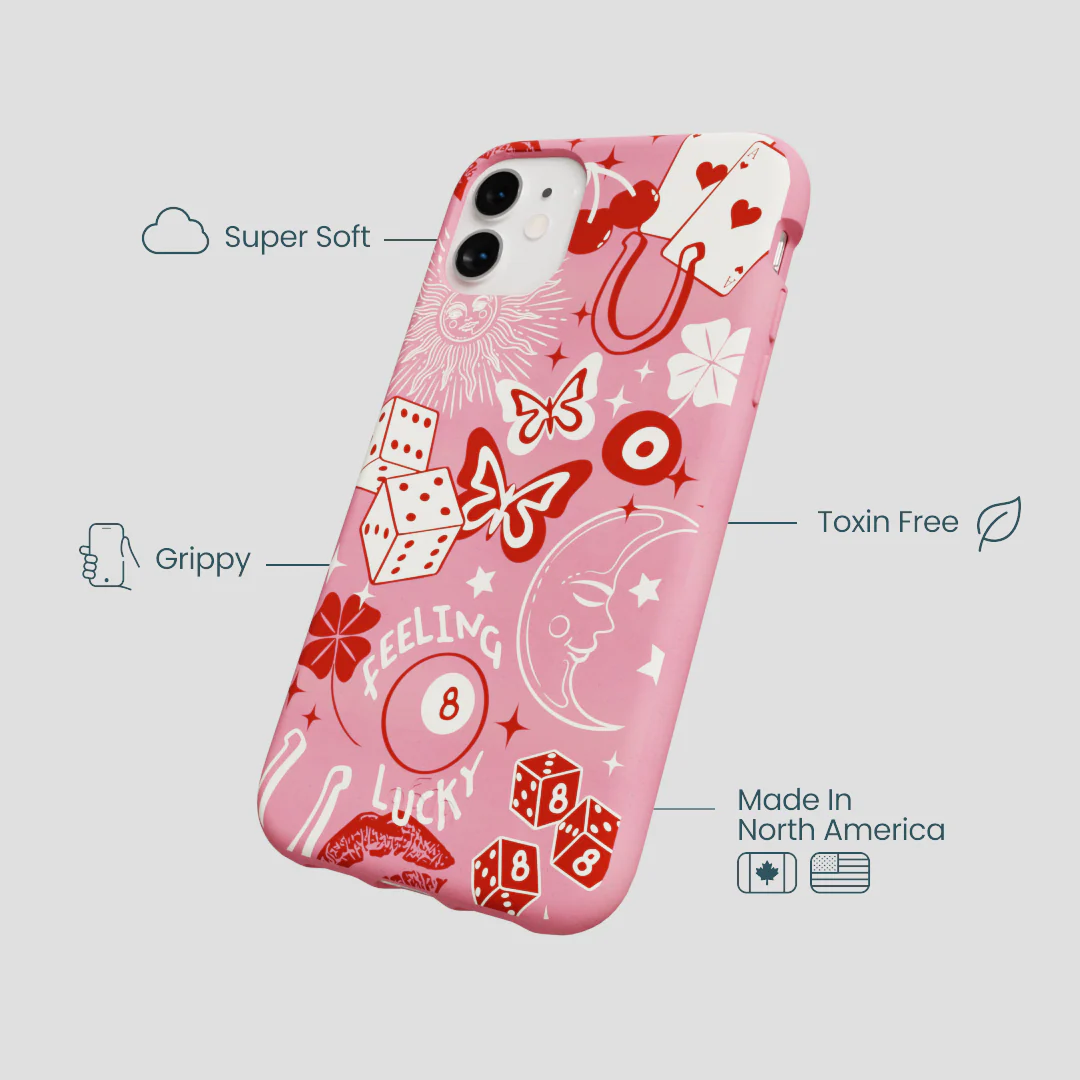Bubblegum Pink Feeling Lucky iPhone 11 Case - Image 4