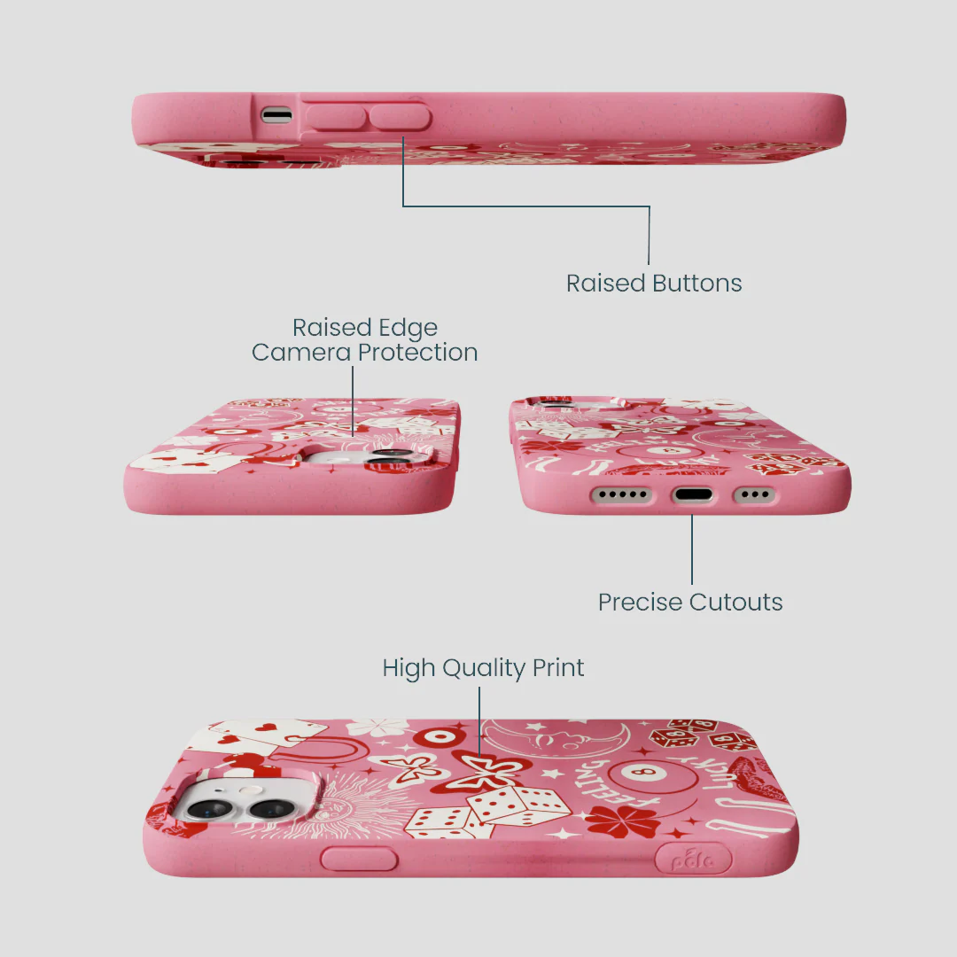Bubblegum Pink Feeling Lucky iPhone 12/ iPhone 12 Pro Case - Image 3