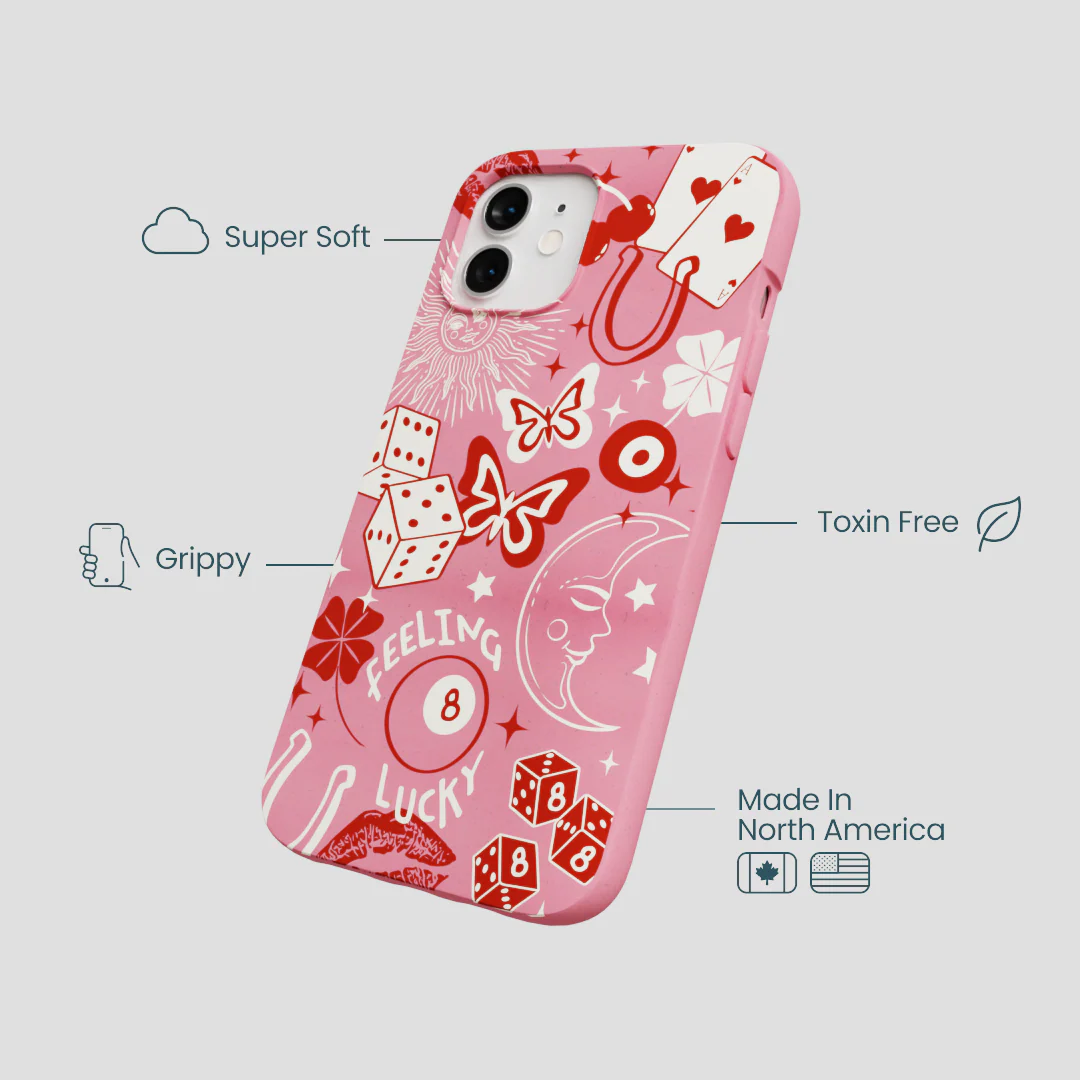Bubblegum Pink Feeling Lucky iPhone 12/ iPhone 12 Pro Case - Image 4