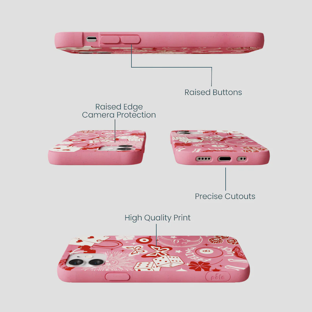 Bubblegum Pink Feeling Lucky iPhone 12 Mini Case - Image 3