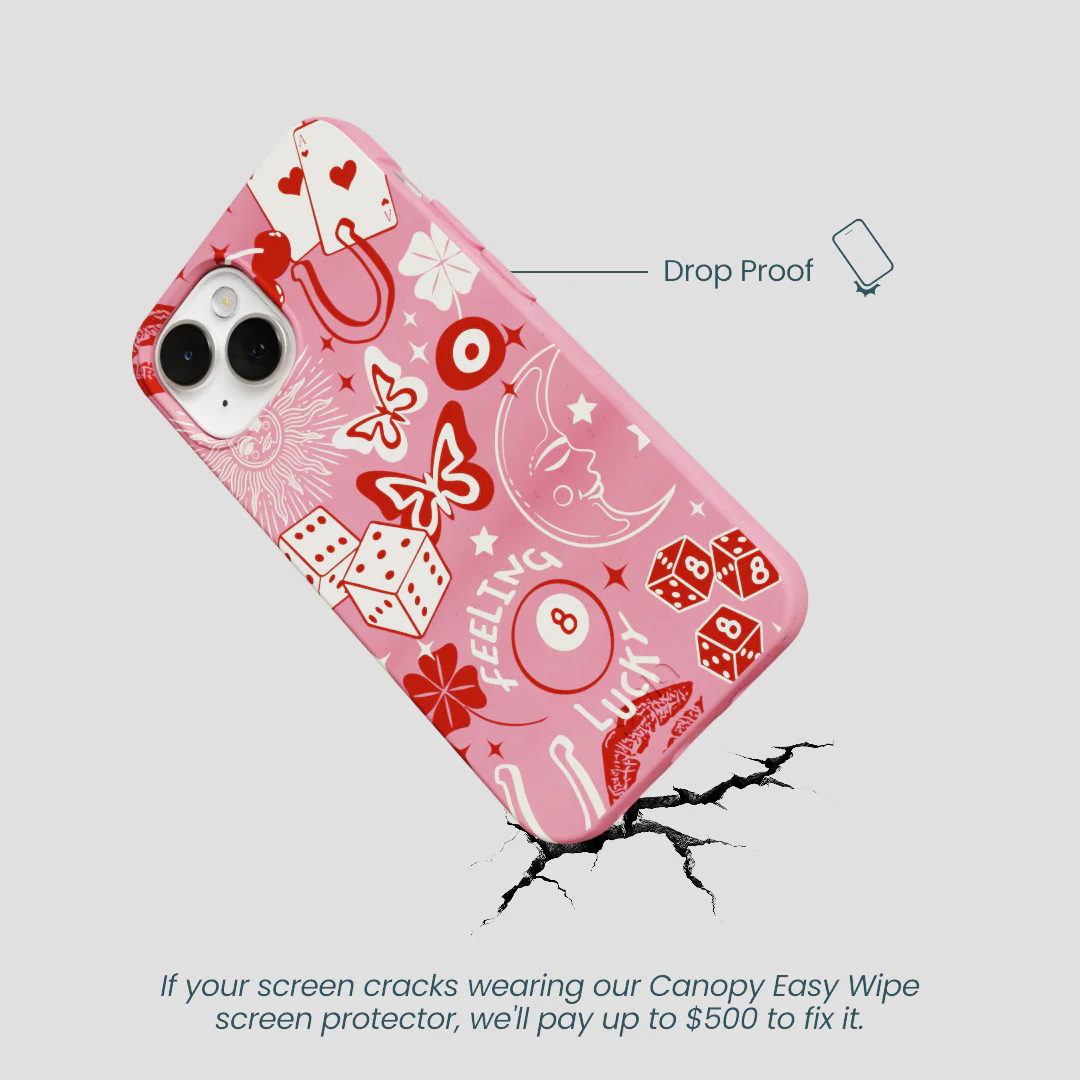Bubblegum Pink Feeling Lucky iPhone 13 Case - Image 5