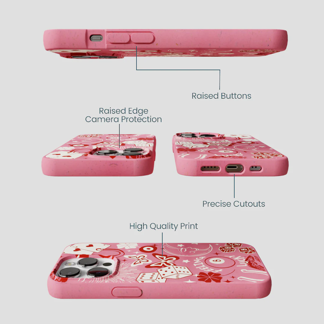 Bubblegum Pink Feeling Lucky iPhone 13 Pro Case - Image 3