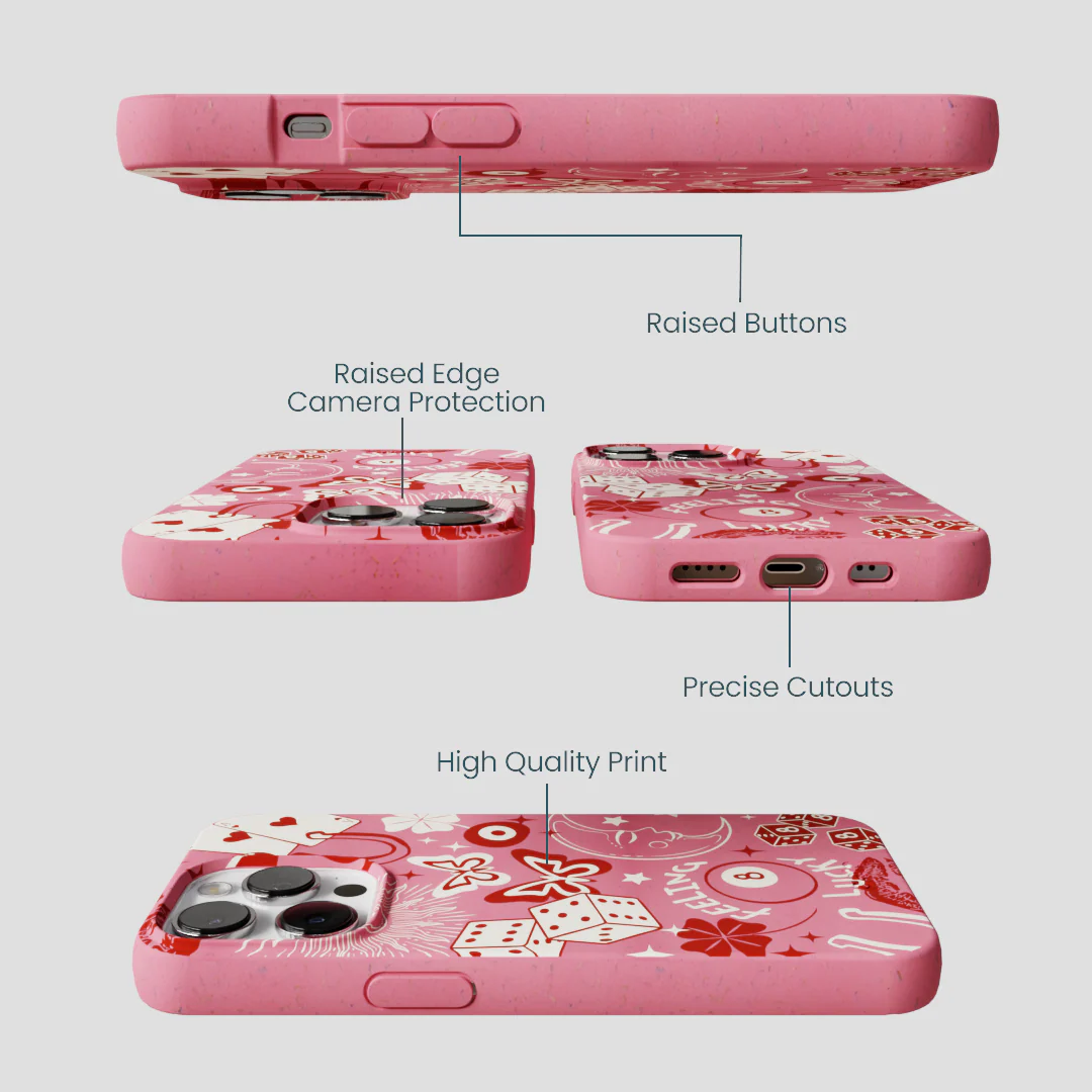 Bubblegum Pink Feeling Lucky iPhone 13 Pro Max Case - Image 3