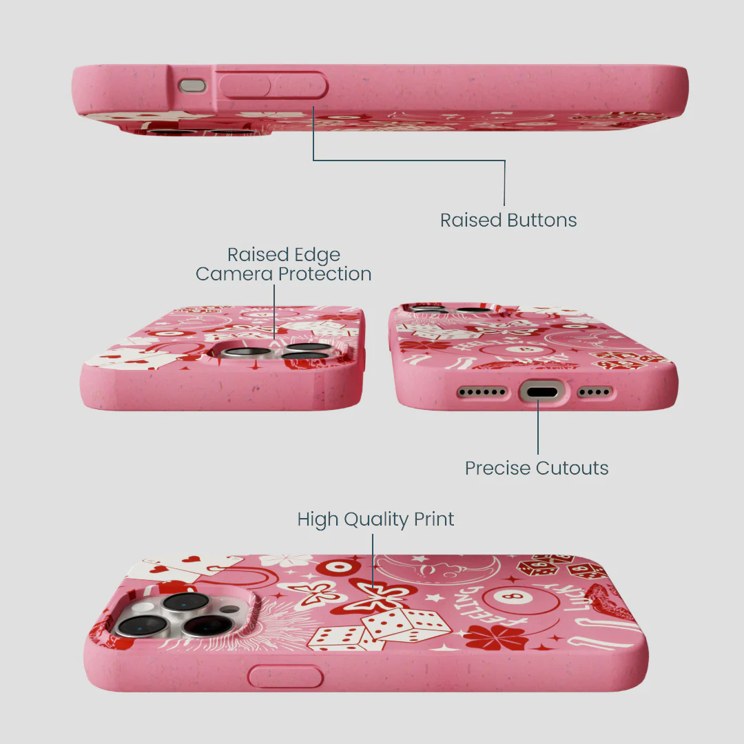 Bubblegum Pink Feeling Lucky iPhone 15 Pro Max Case - Image 3