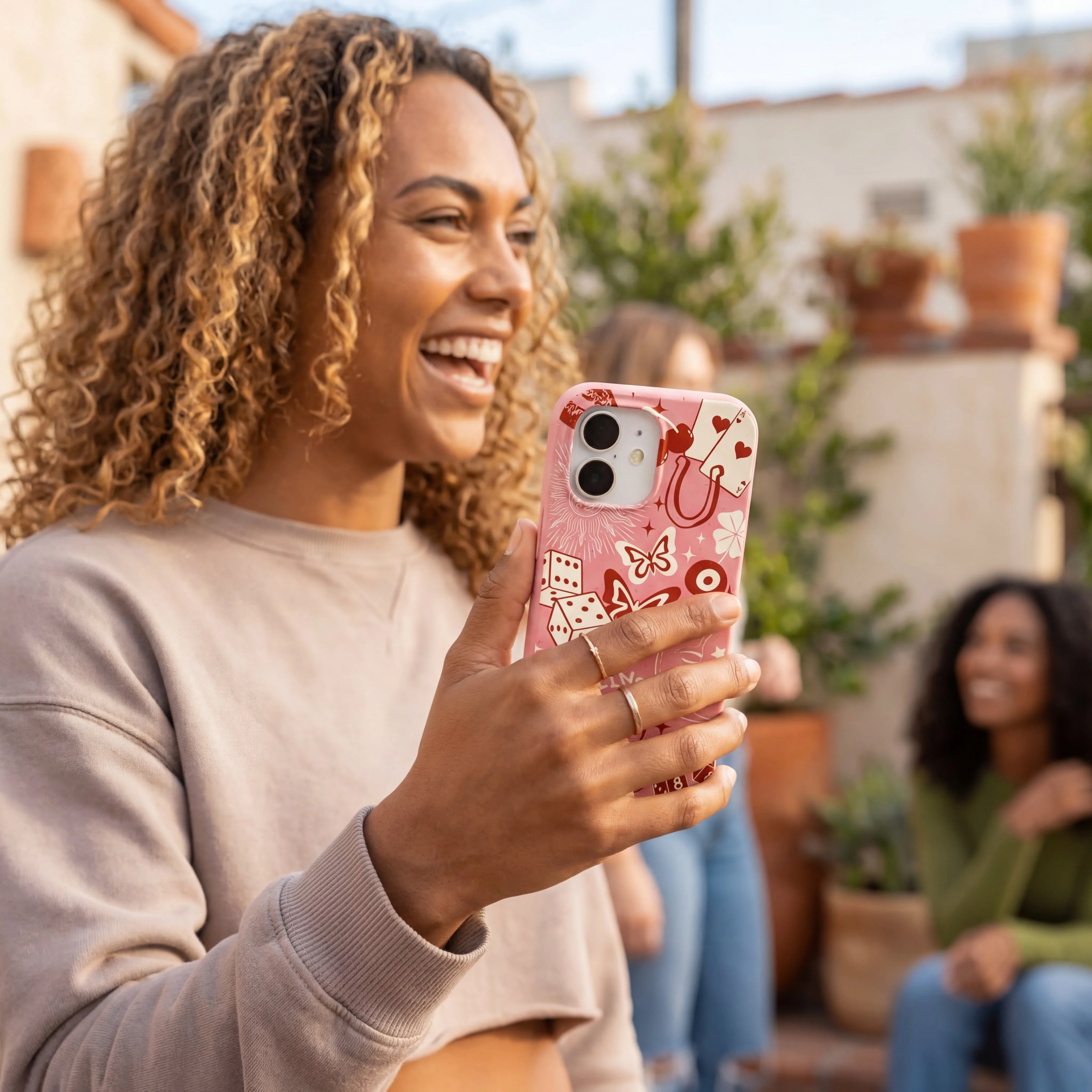Bubblegum Pink Feeling Lucky iPhone 16 Pro Max Case - Image 2