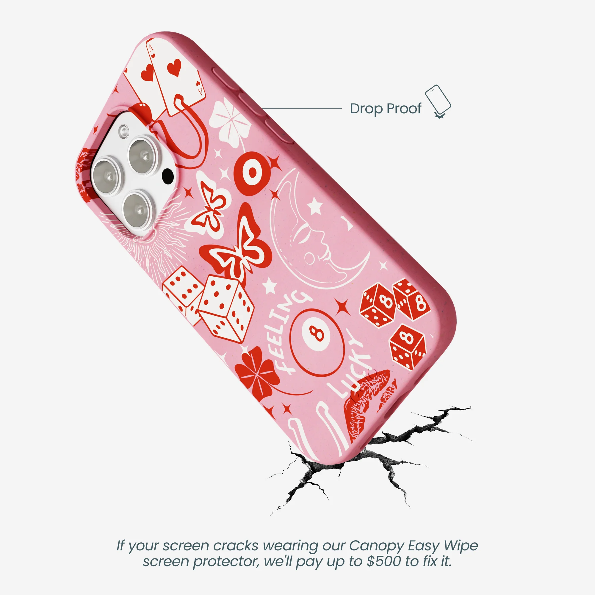 Bubblegum Pink Feeling Lucky iPhone 16 Pro Max Case - Image 5