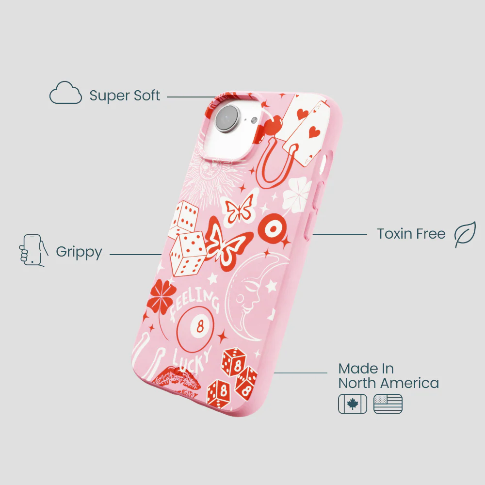 Bubblegum Pink Feeling Lucky iPhone 16e/17e Case - Image 4
