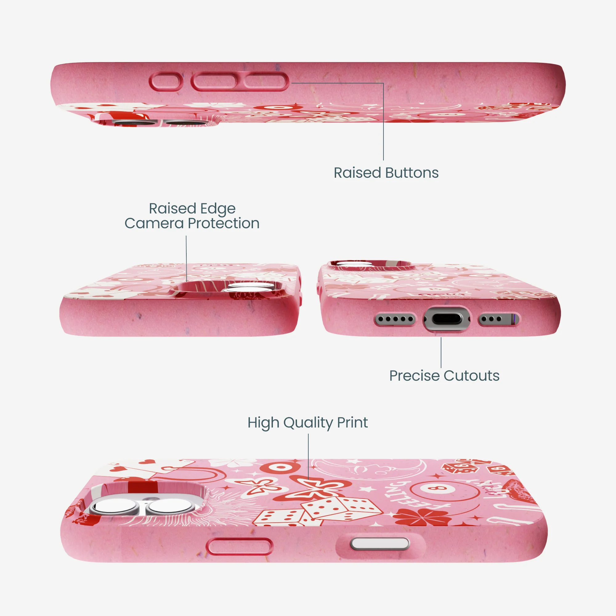 Bubblegum Pink Feeling Lucky iPhone 17 Case - Image 3