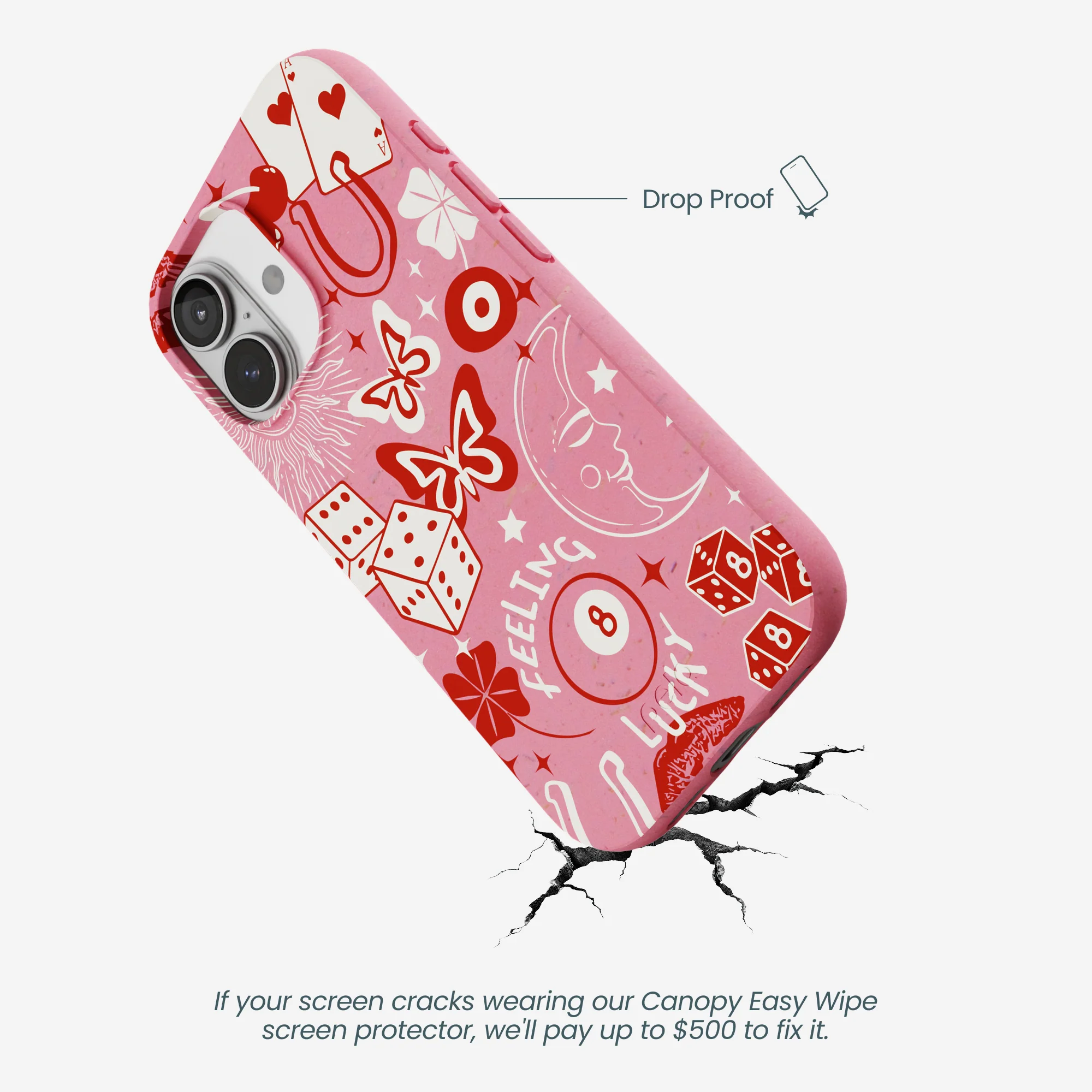 Bubblegum Pink Feeling Lucky iPhone 17 Case - Image 5