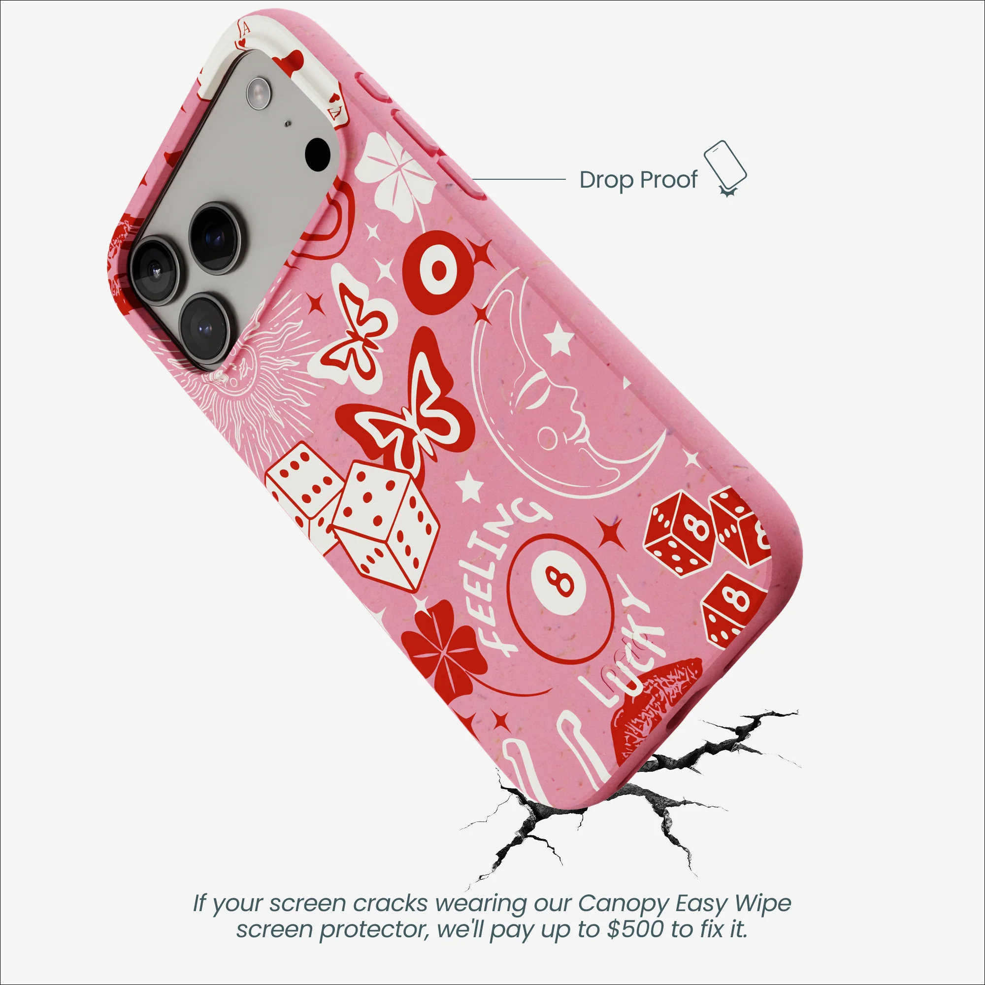 Bubblegum Pink Feeling Lucky iPhone 17 Pro Max Case - Image 5