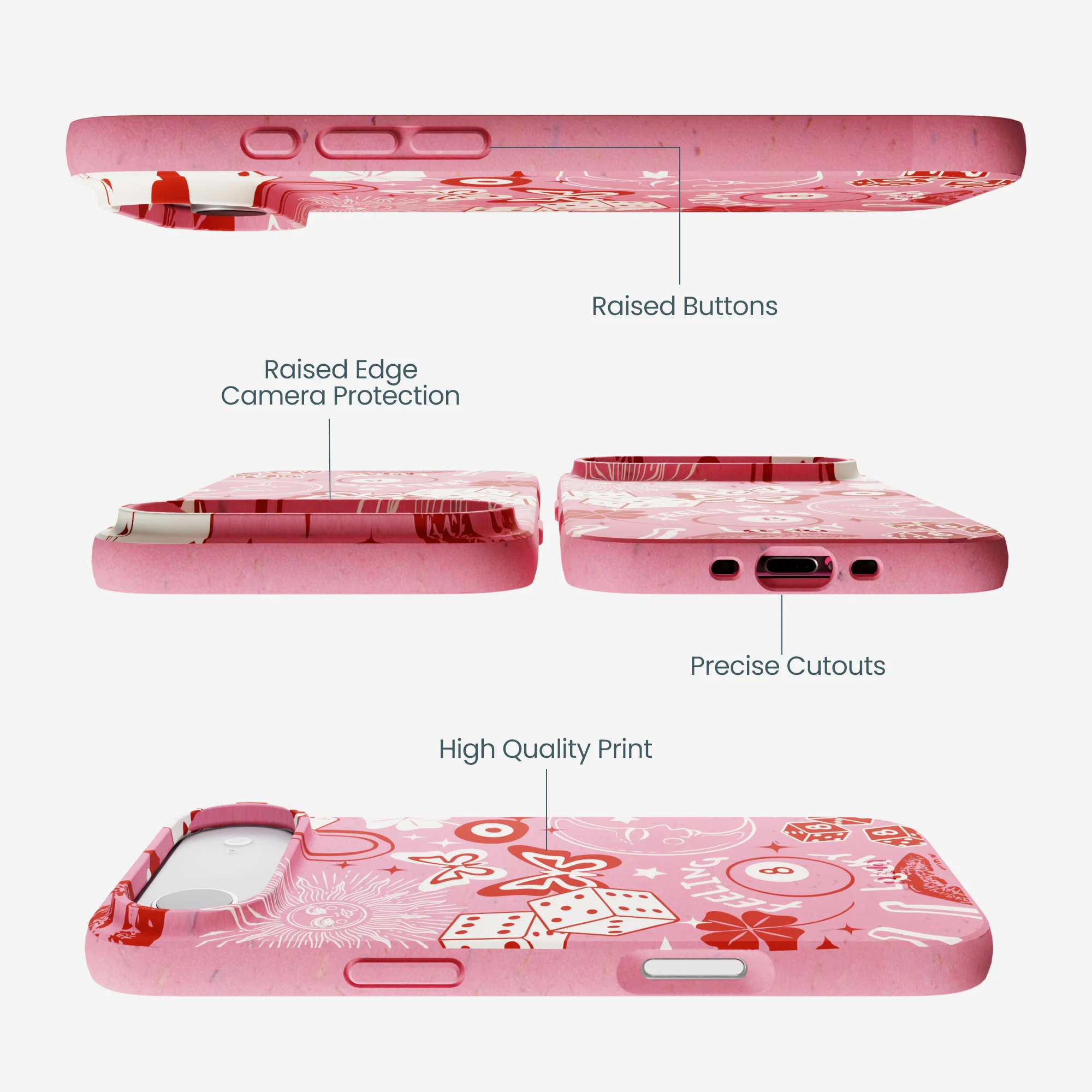 Bubblegum Pink Feeling Lucky iPhone Air Case - Image 3